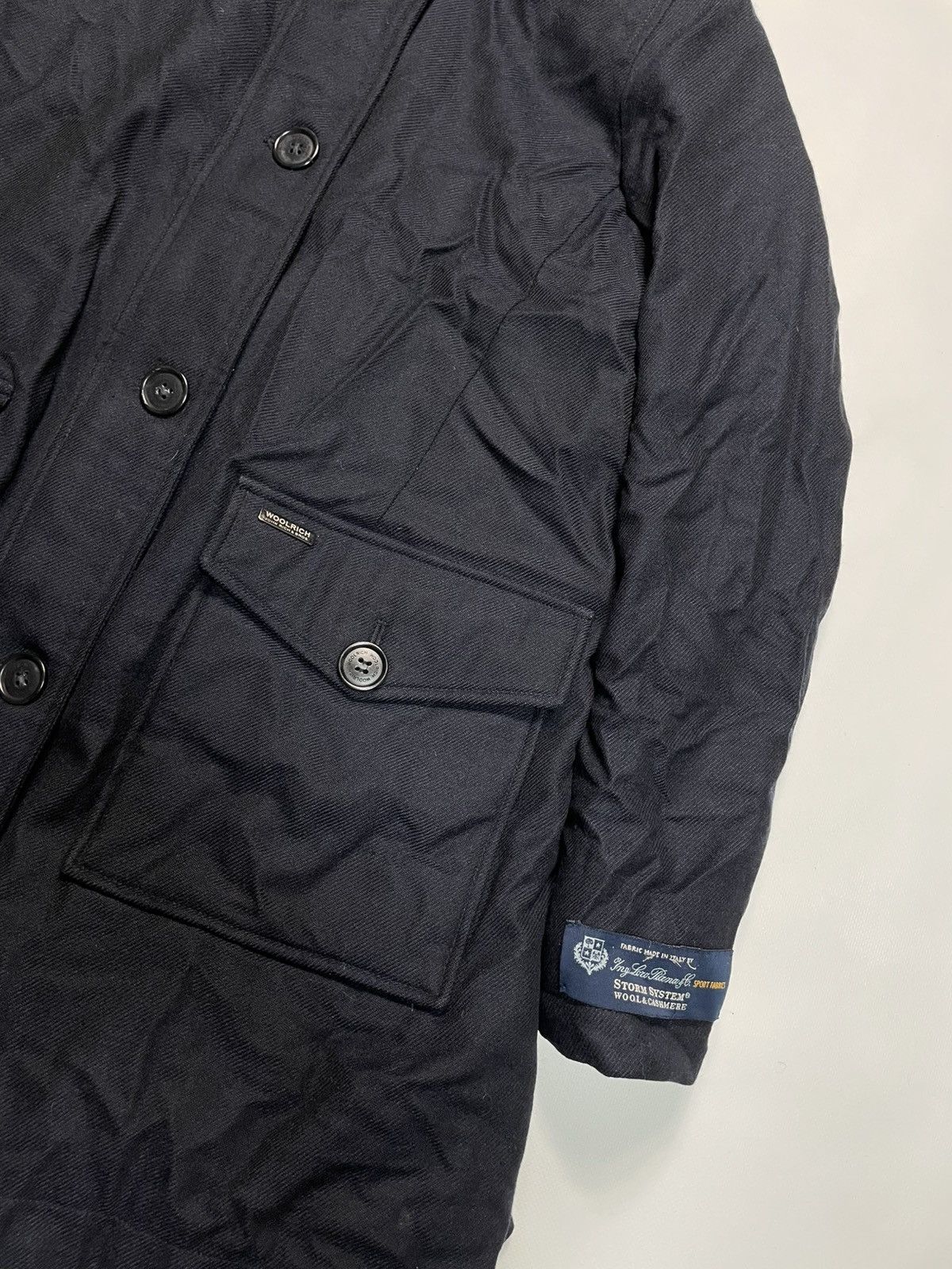 Woolrich Woolen Mills Woolrich x Loro Piana Navy Blue Wool Blend Hooded Parka XS Size XS / US 0-2 / IT 36-38 - 2 Thumbnail