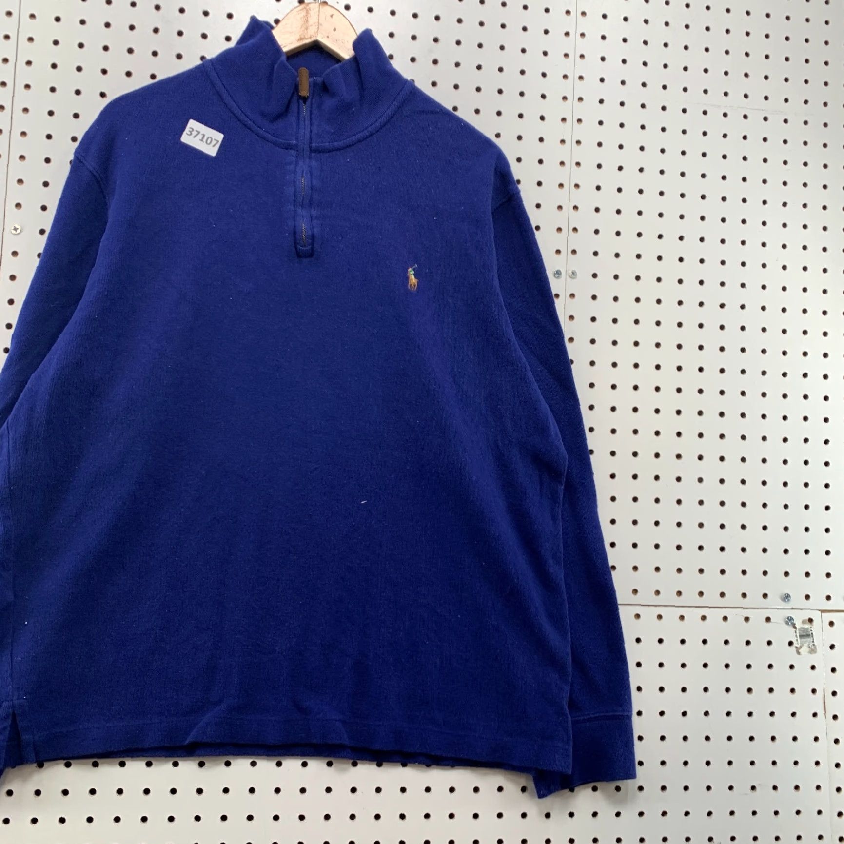 Polo Ralph Lauren Polo Ralph Lauren 1/4 Zip Sweater Mens XL Royal Blue Mock Neck Casual Pony Shirt Size US XL / EU 56 / 4 - 4 Thumbnail
