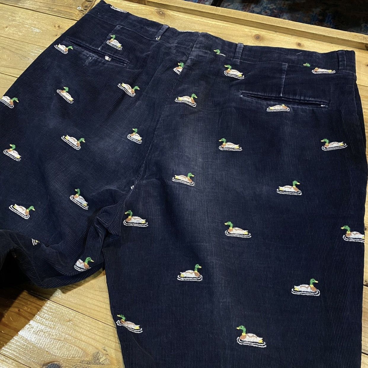 Other Asher Embroidered Corduroy Pants – Navy Duck Pattern Size US 38 / EU 54 - 5 Thumbnail