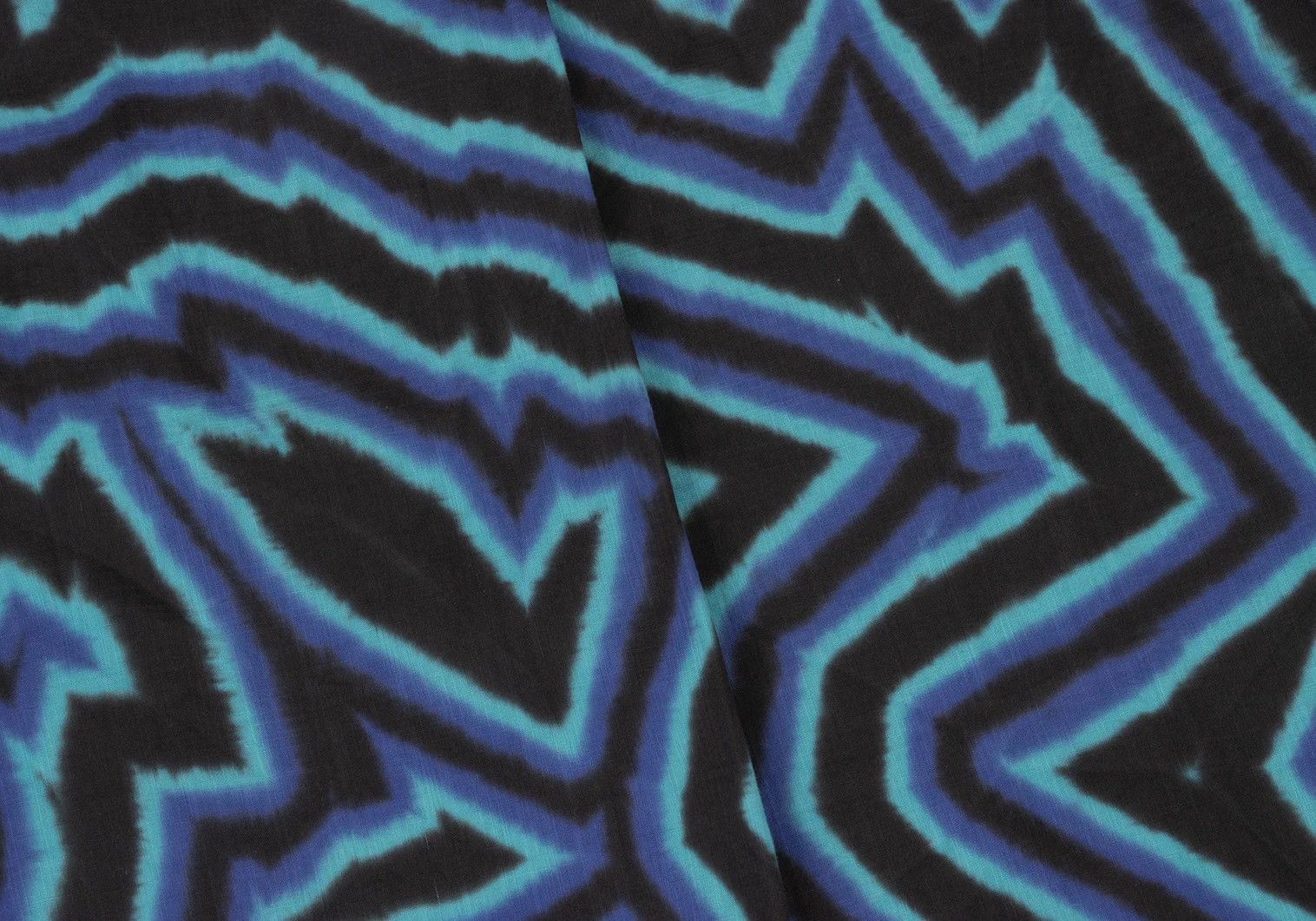 Issey Miyake Psychedelic Line Print Shirt in Blue Aqua Black Size US XL / EU 56 / 4 - 14 Thumbnail