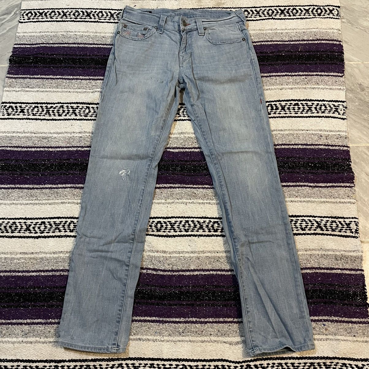 True Religion True Religion Geno Skinny Jeans Blue Denim 35x33 Size US 35 - 1 Thumbnail
