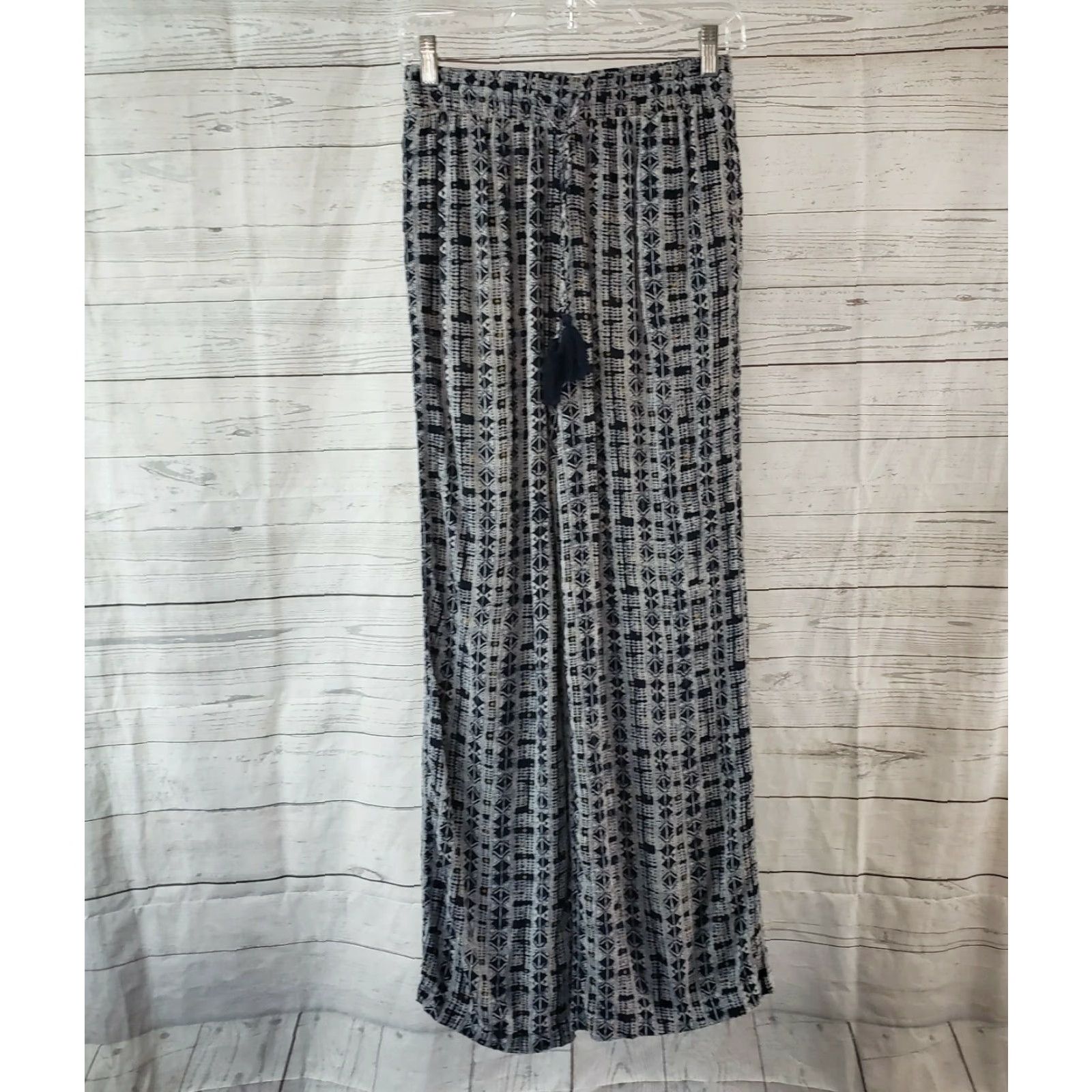 Vintage Knox Rose Womens Pull On Pants XS Blue Yellow Tassels Rayon High Rise Pants Ladies XS Blue Tassel Rayon High Rise Size 26" / US 2 / IT 38 - 2 Thumbnail