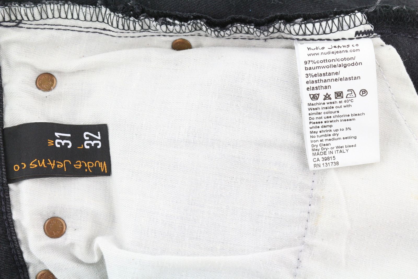 Nudie Jeans TAPE TED BLACK BLACK RING W31/L32 Denim Jeans 86422 Size US 31 - 9 Thumbnail