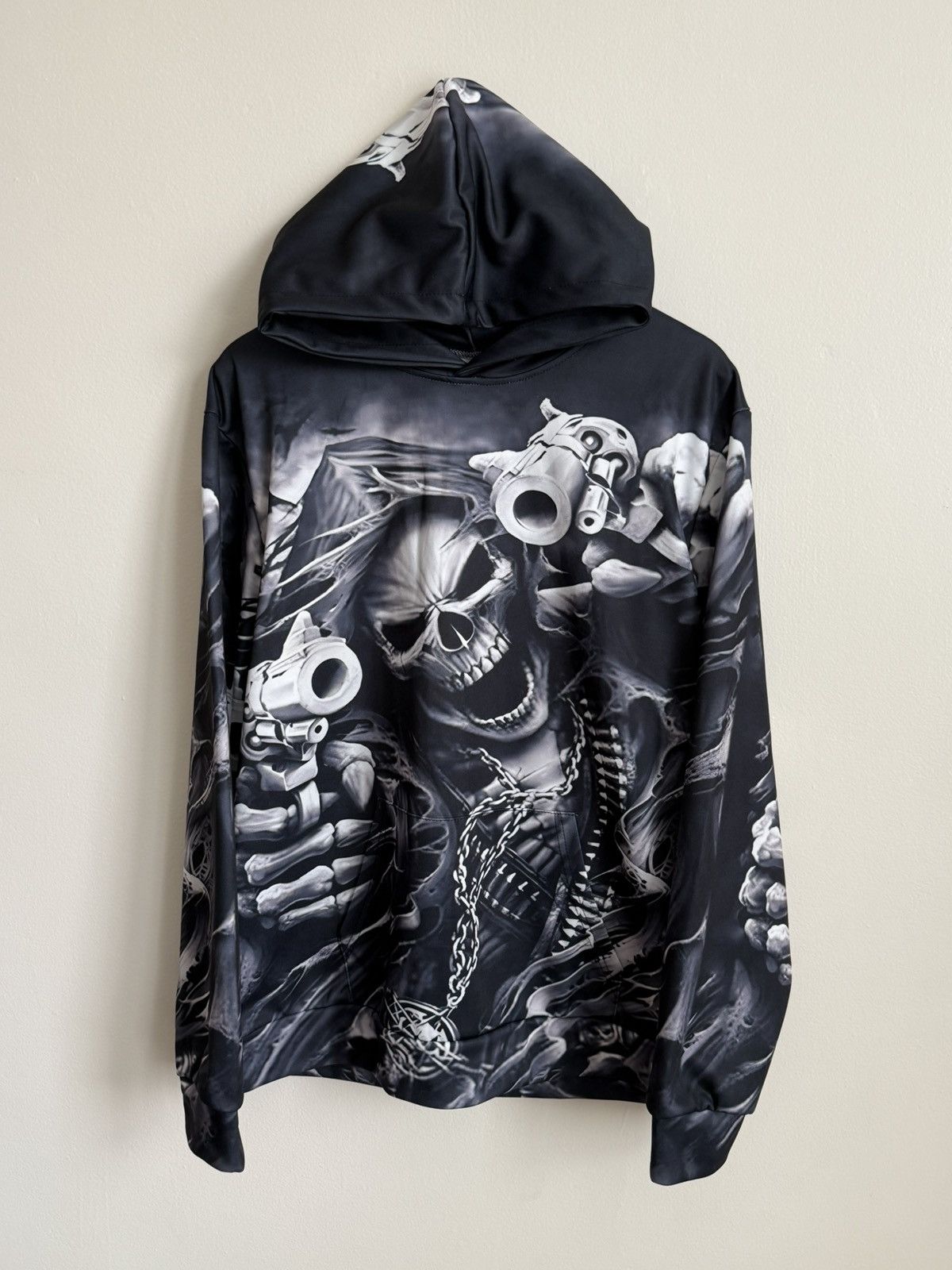 Band Tees Unbranded Unisex Reaper Hoodie Black 3D Graphic Guns Print Size US L / EU 52-54 / 3 - 1 Thumbnail