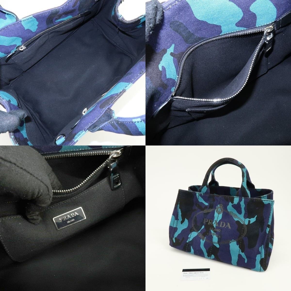 Prada Prada Canapa Tote Canvas Blue Size ONE SIZE - 7 Thumbnail