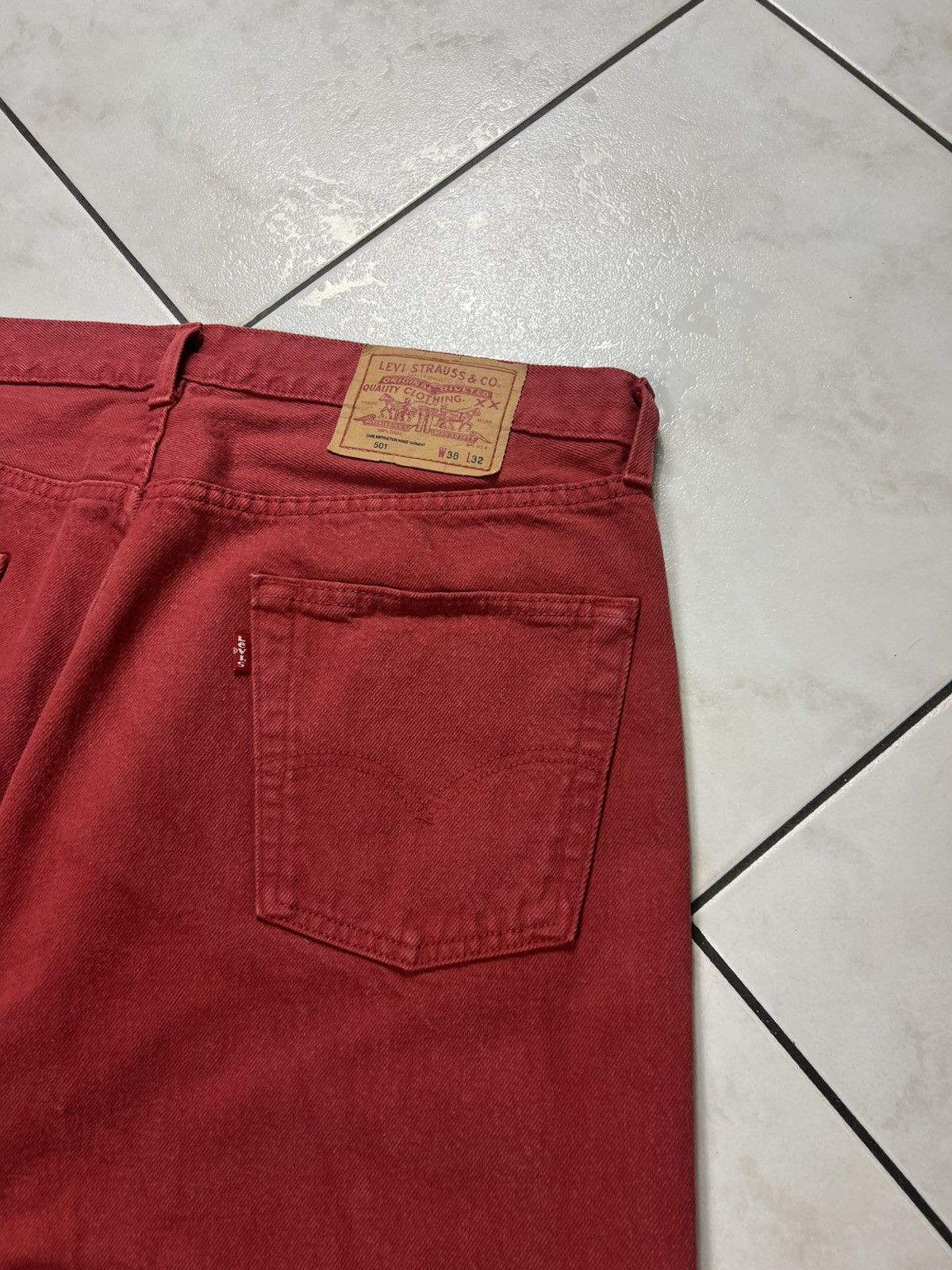 Levi's Vintage 90s Levi’s 501 red denim classic devil jeans pants Size US 38 / EU 54 - 13 Thumbnail
