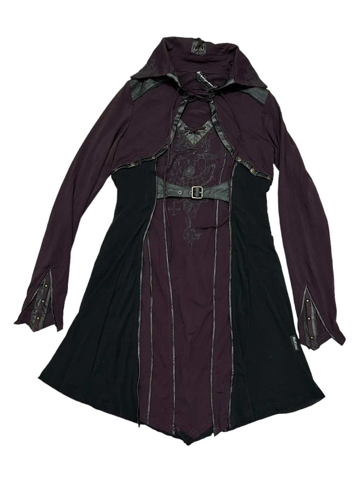 image of If Six Was Nine x Le Grande Bleu L G B Ozz Croce Cyber Gothic Punk Rave Style in Dark Purple, Women