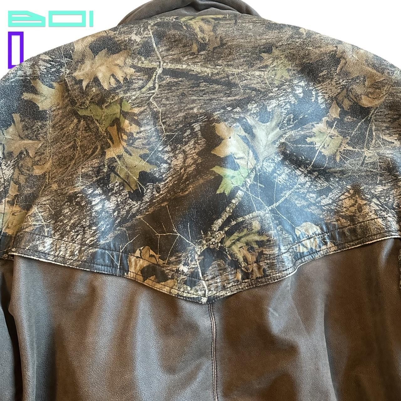 Other WEBER Brown Real Tree Camo Leather Bomber Jacket - Large Size US L / EU 52-54 / 3 - 6 Thumbnail