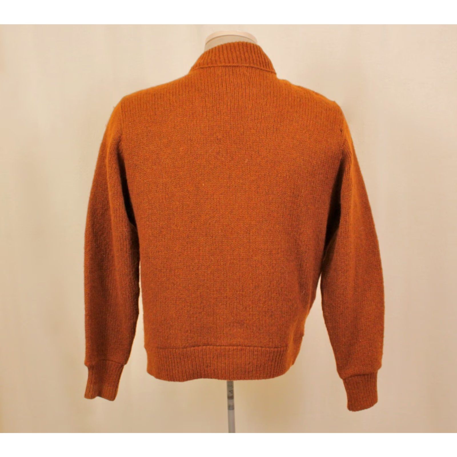 Vintage VTG 60s Sweater Shirt Mens Orange Wool 1960s Decade Vintage Casual Size M Size US M / EU 48-50 / 2 - 2 Thumbnail