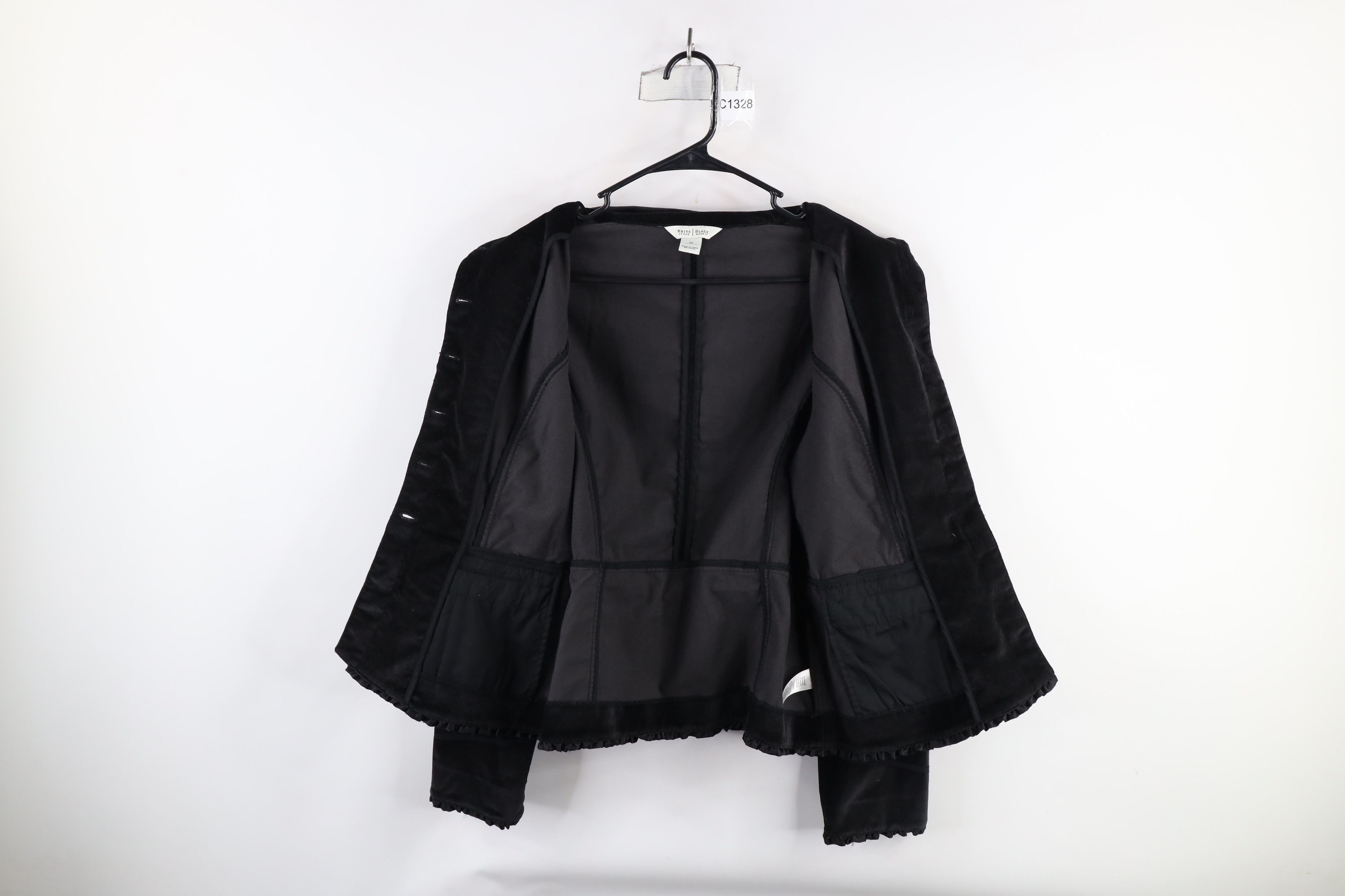 Vintage × White House Black Market White House Black Market Trim Velour Military Blazer Jacket Size L / US 10 / IT 46 - 7 Thumbnail