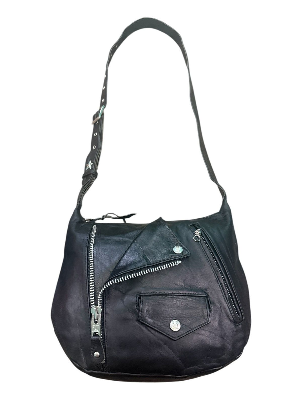 Schott RARE SCHOTT RIDERS LEATHER CROSSBODY BAG Size ONE SIZE - 6 Thumbnail