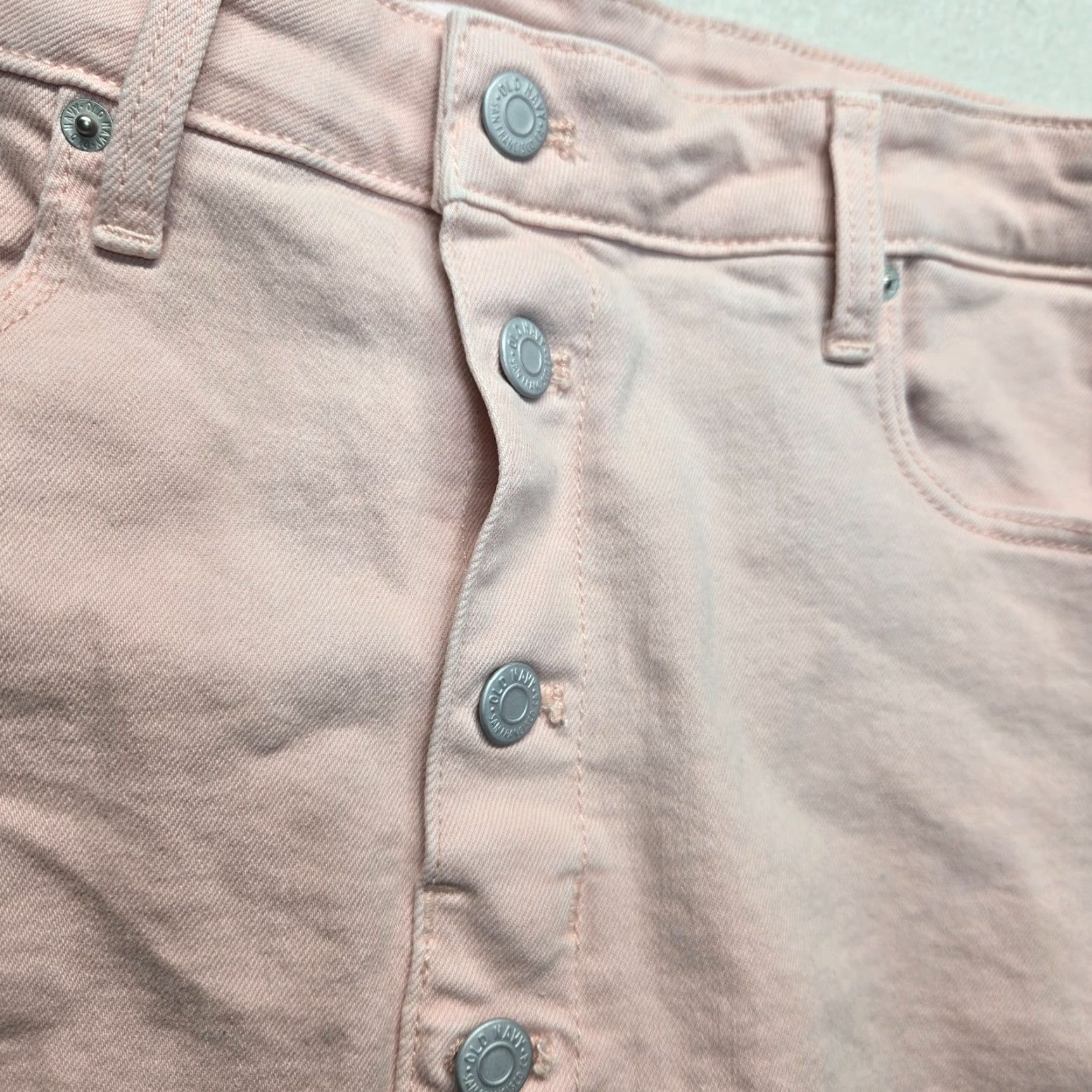 Old Navy Old Navy Skirt Women Adult 12 Pink Mini Denim Cotton Spandex 3 Button Solid Short 90s? Size 34" / US 12 / IT 48 - 5 Thumbnail