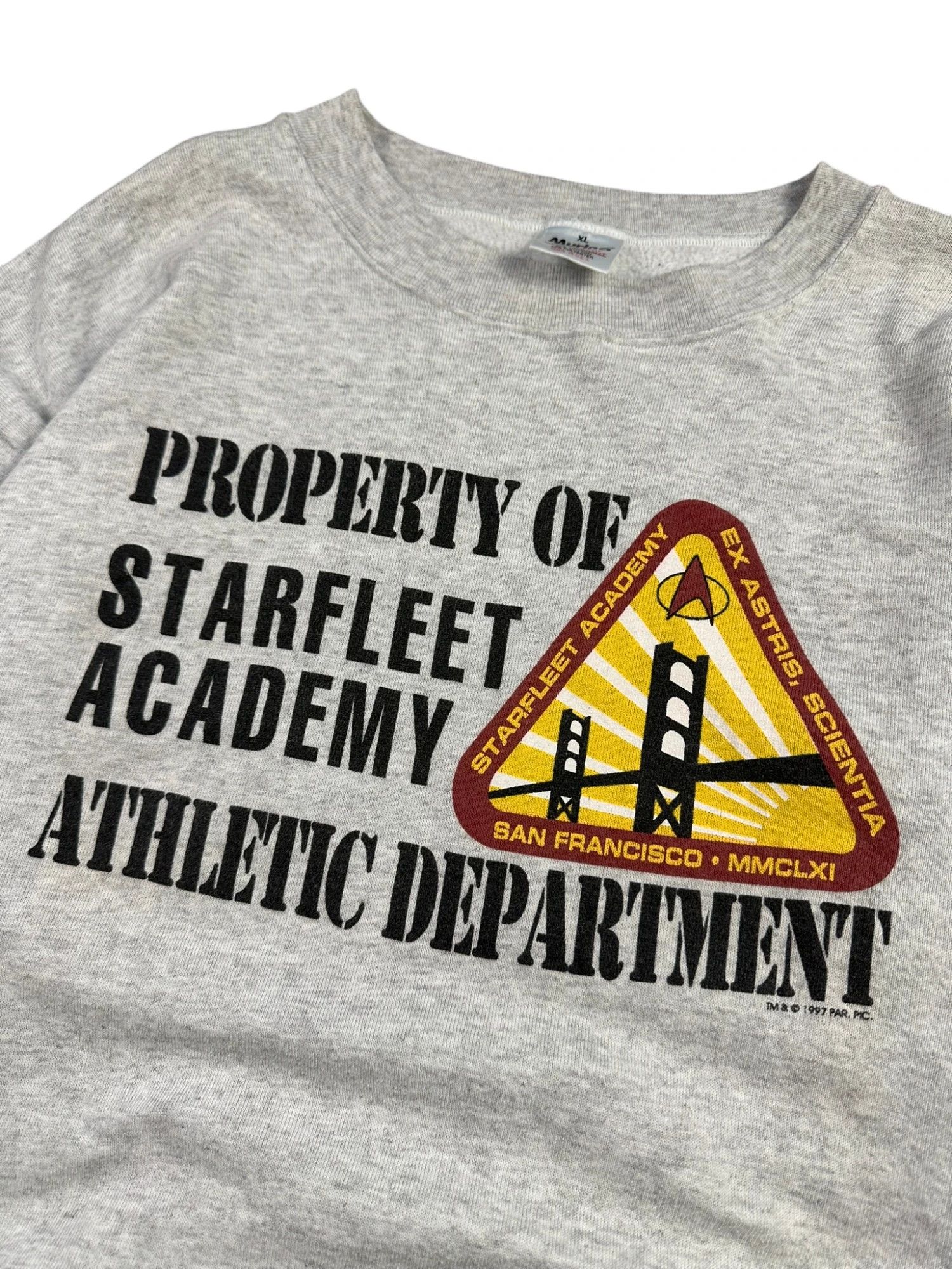 Vintage '97 Star Trek Starfleet Academy University Boxy Sweatshirt Size US XL / EU 56 / 4 - 4 Thumbnail