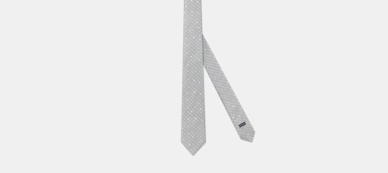 Dior o1w1db10824 Size: OS / Polka Dots Tie in Gray Size ONE SIZE - 1 Thumbnail