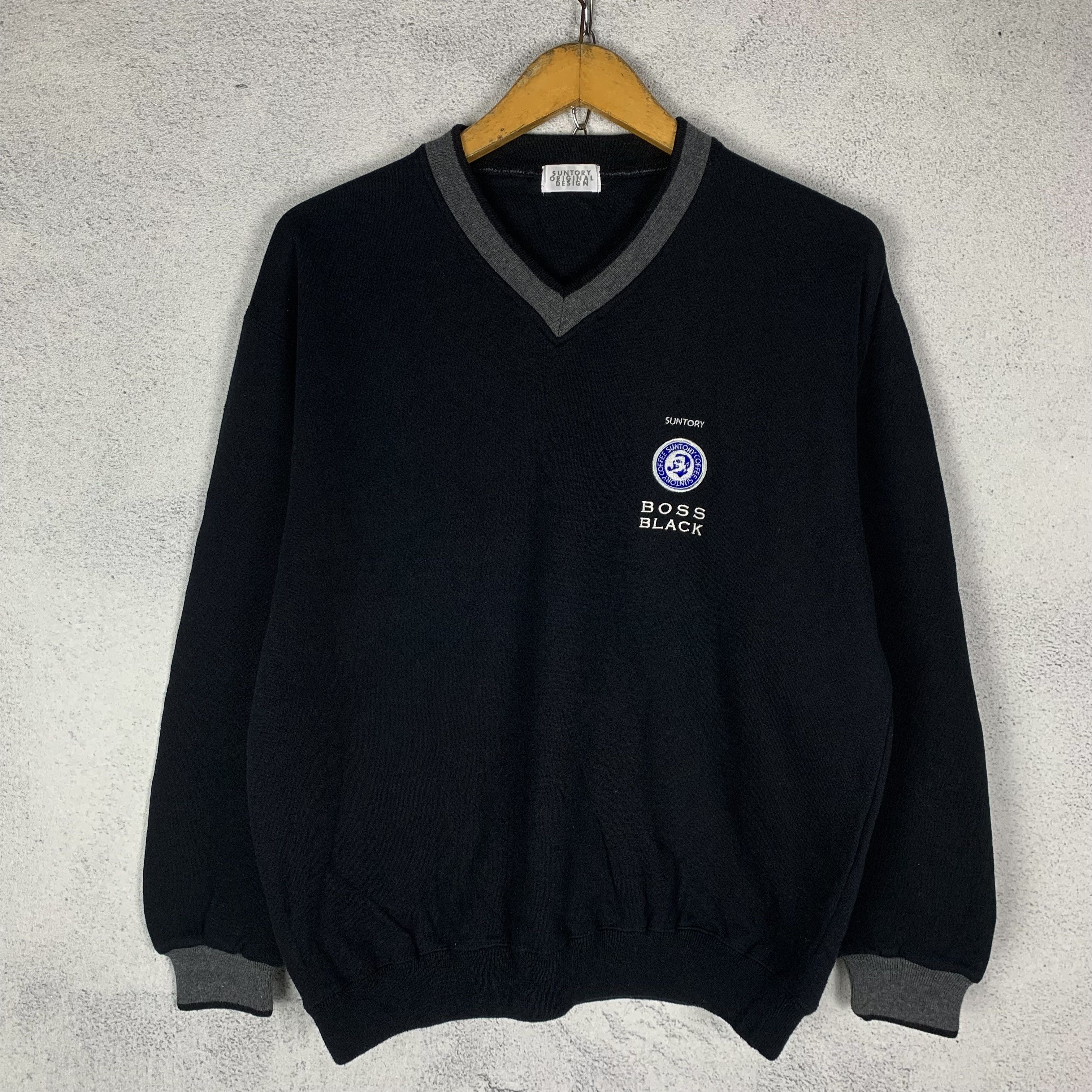 Japanese Brand Vintage Suntory Coffee Boss Sweater Jumper Vneck Size US M / EU 48-50 / 2 - 1 Thumbnail