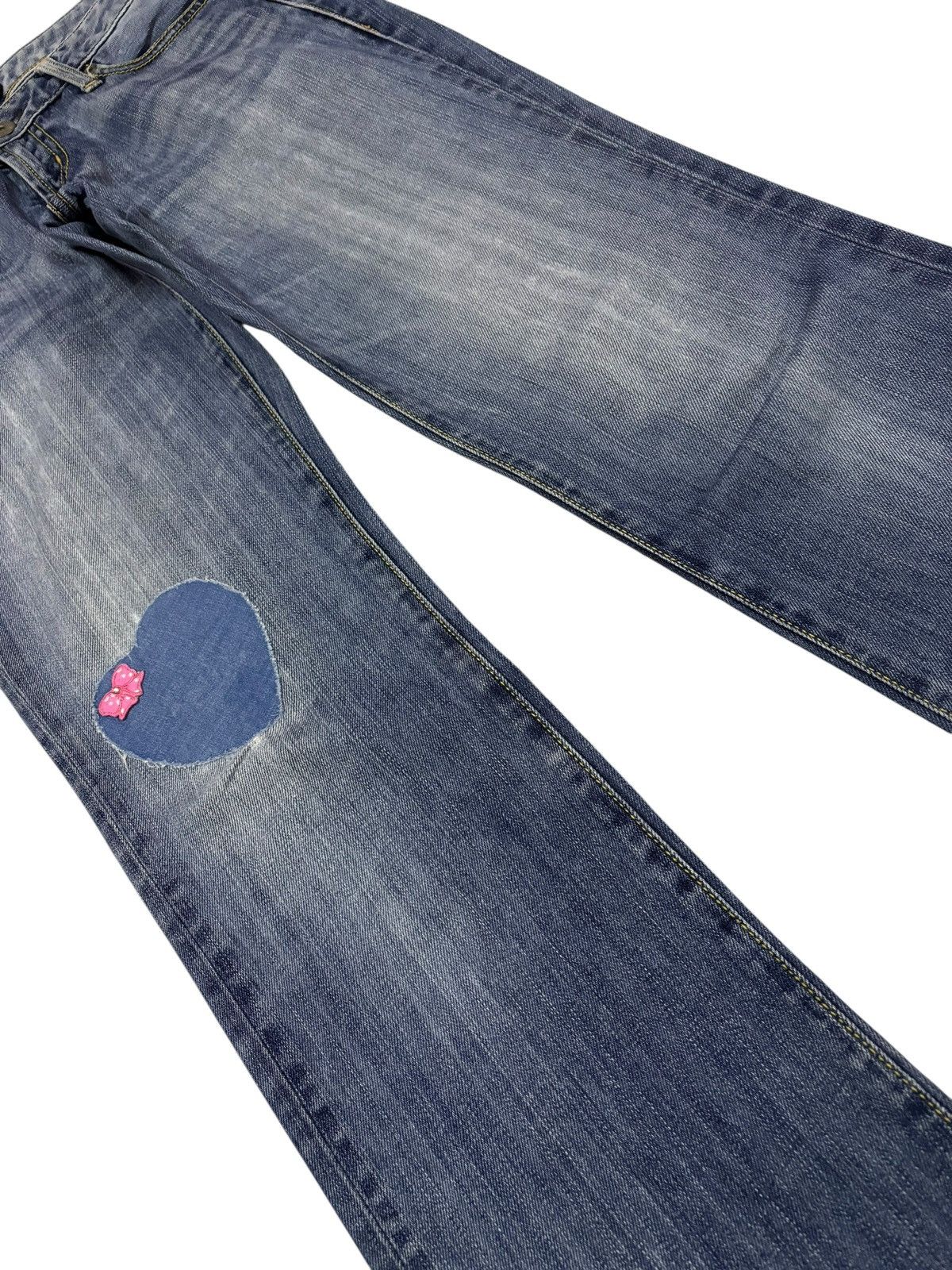 MOUSSY Vtg Moussy Japan Flared Distressed Jeans Size 28" / US 6 / IT 42 - 4 Thumbnail
