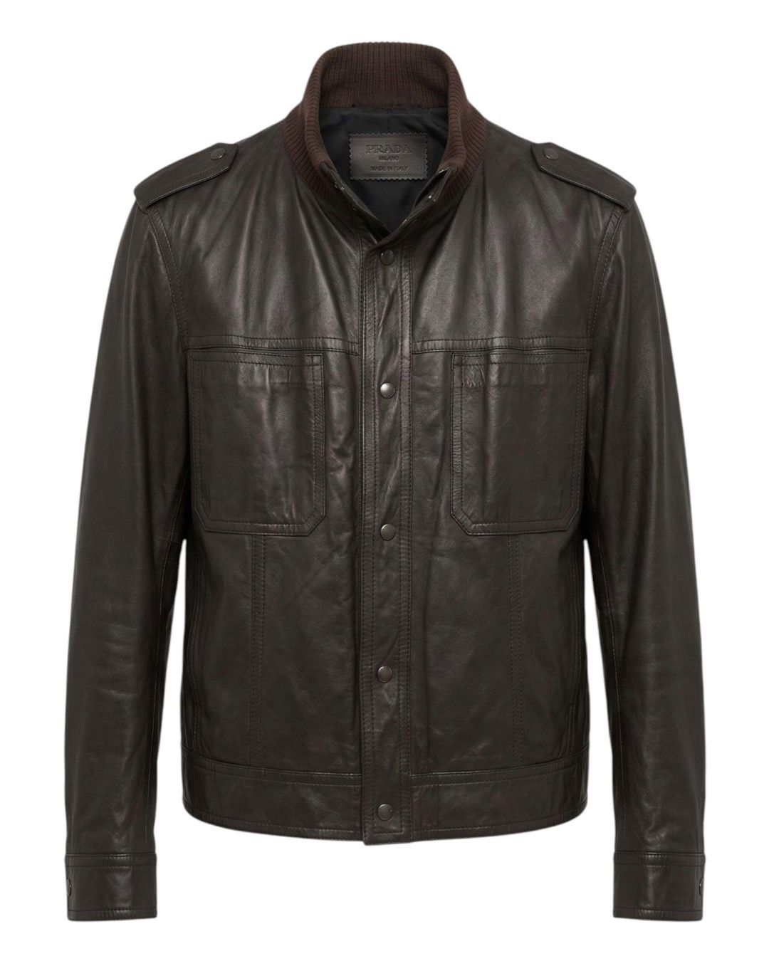 Prada Prada Red Line White Leather Jacket biker moto archive rare