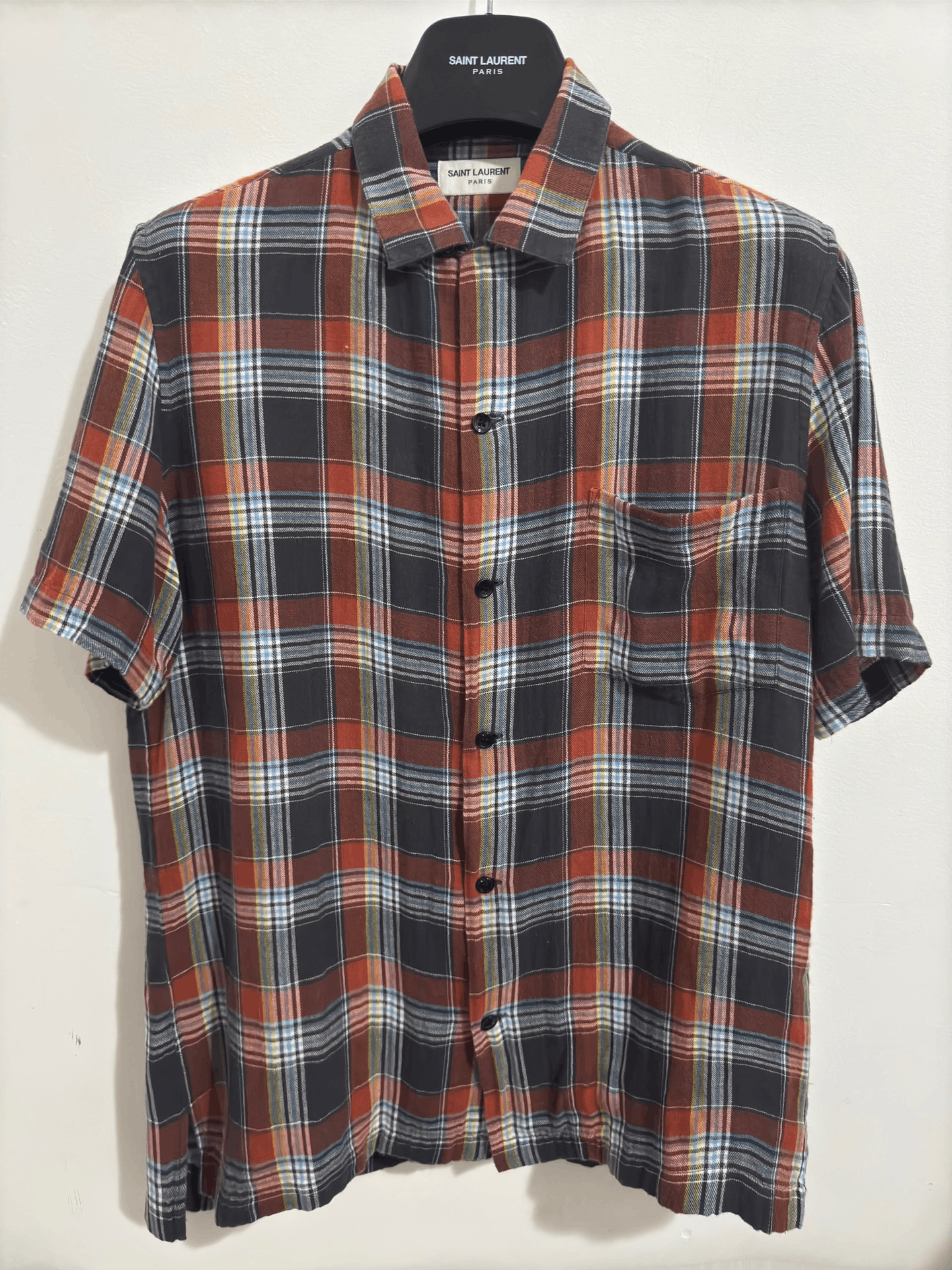 Saint Laurent Paris Saint Laurent Multi-Color Check Shirt Size US S / EU 44-46 / 1 - 1 Thumbnail