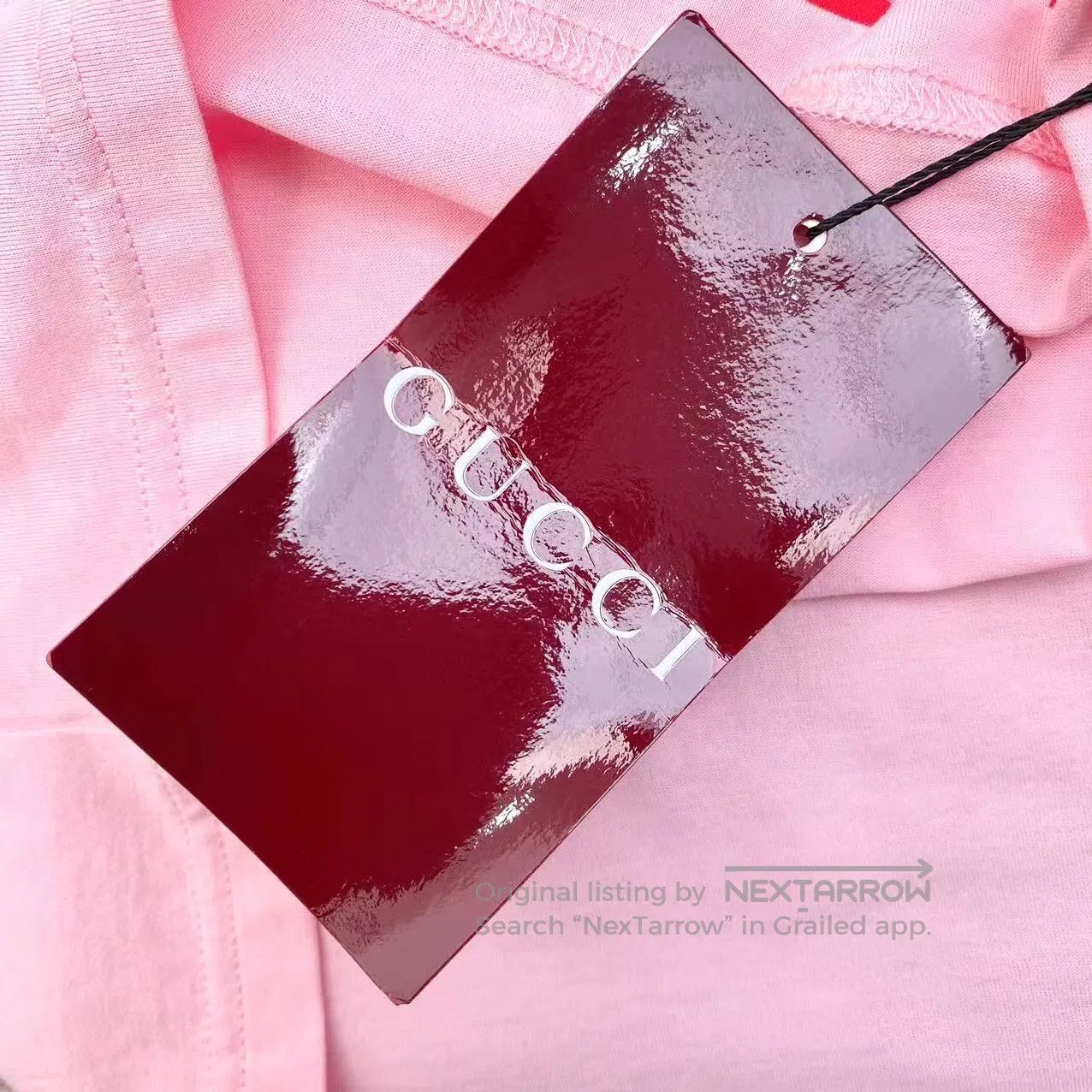 Gucci Guicci 24SS pink butterfly logo embroidered short sleeves| Size M / US 6-8 / IT 42-44 - 6 Thumbnail