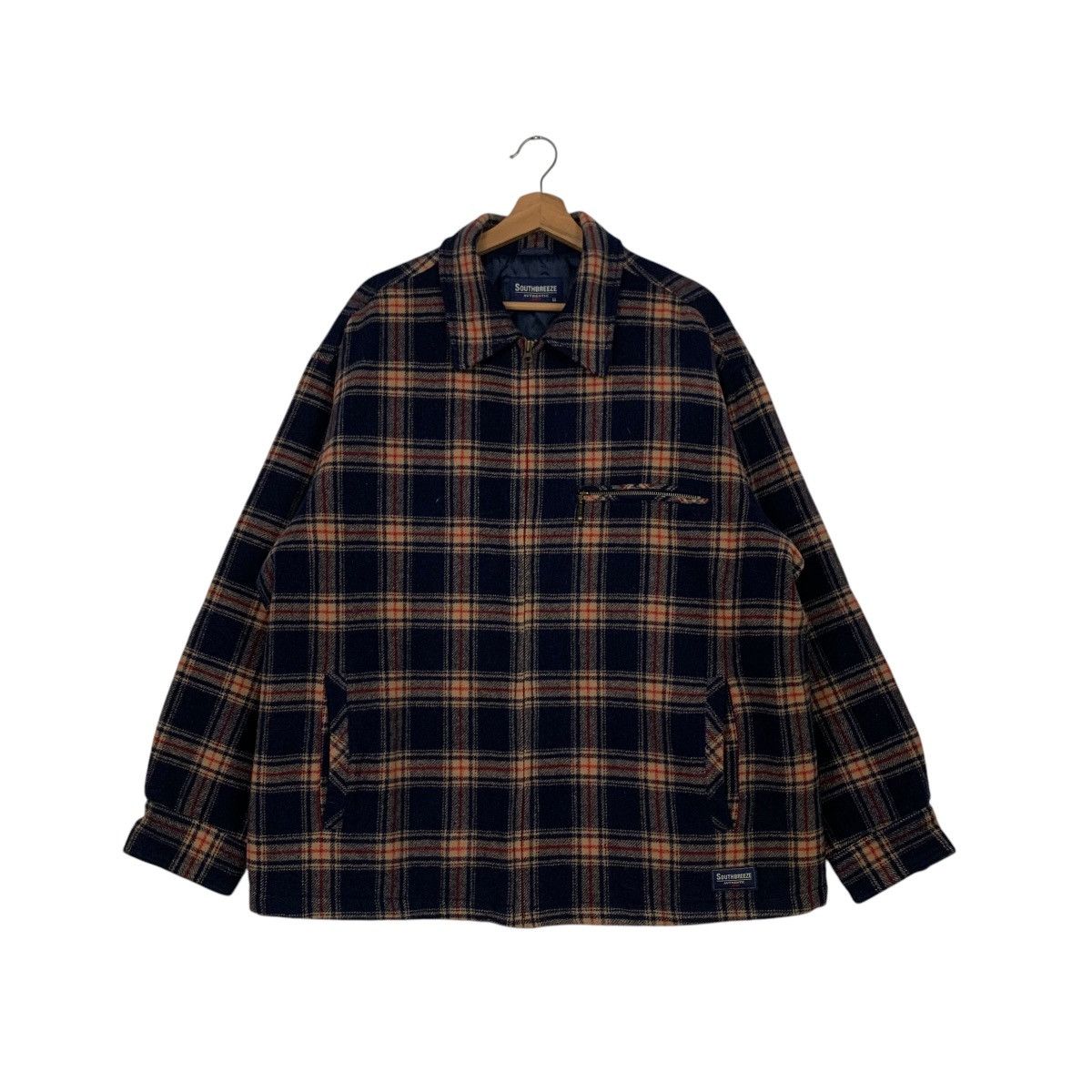 Vintage Vintage 90's SOUTH BREEZE Plaid Flannel Jacket #2721-C122 Size US XL / EU 56 / 4 - 1 Thumbnail