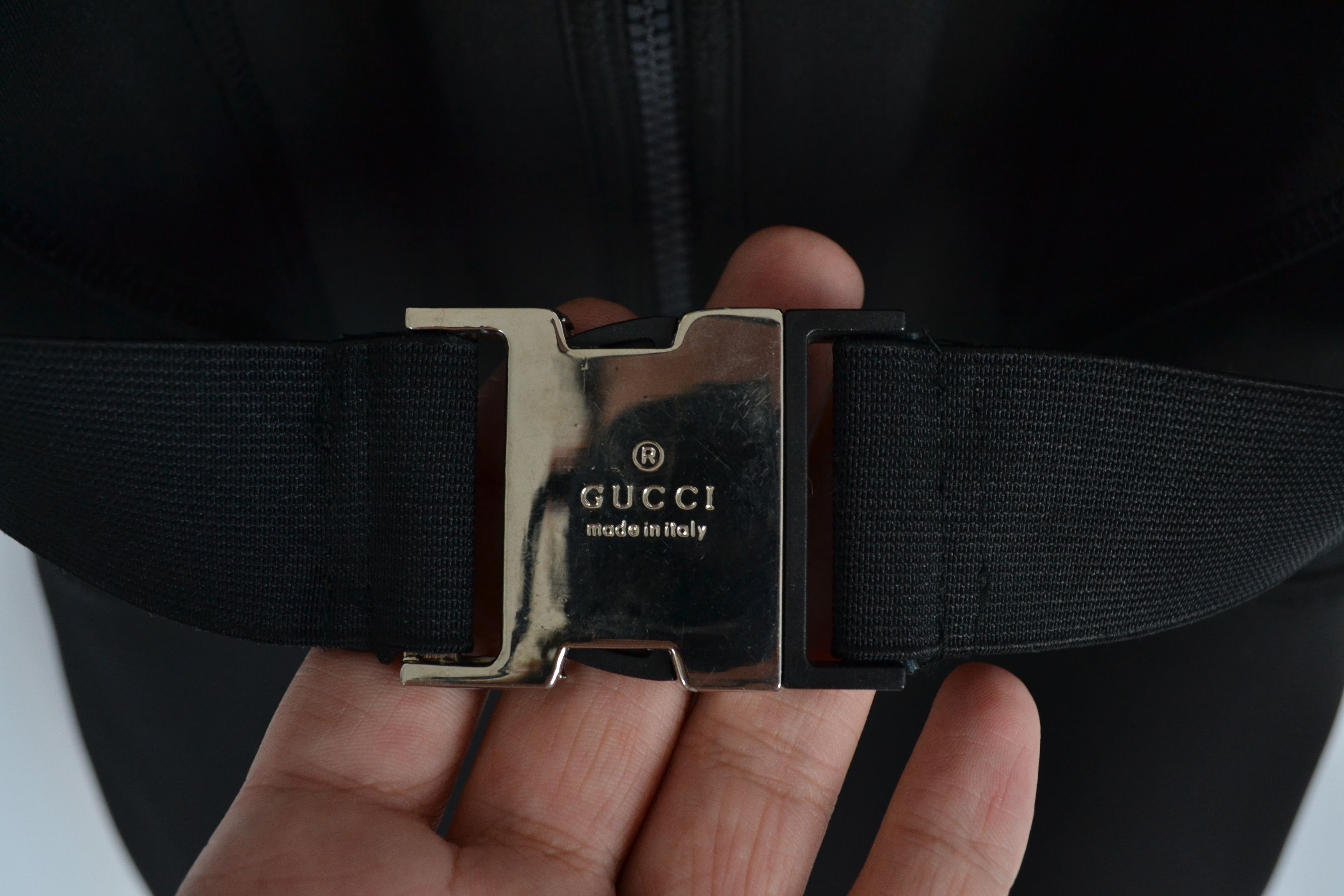 Gucci GUCCI Dress Neoprene Belt Logo Zip Womens 2009 Black S Size S / US 4 / IT 40 - 5 Thumbnail