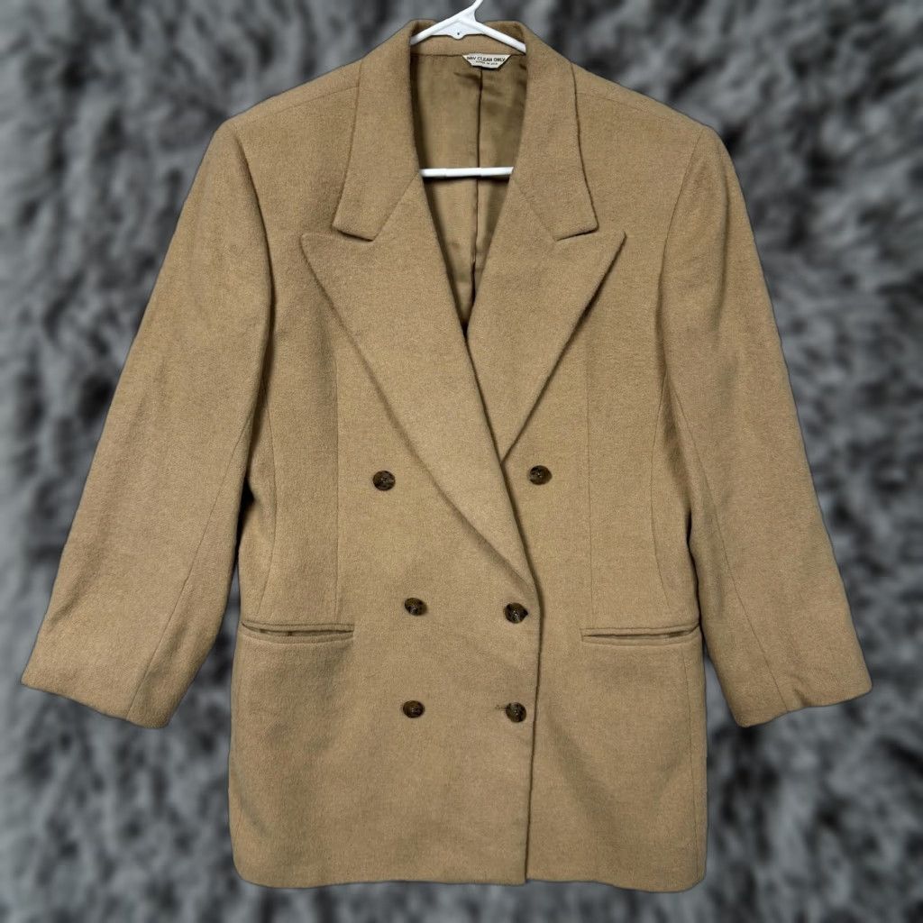 Doublet VINTAGE Kleinbauer Camelhair Coat Womens 8 Tan Double Breasted USA Classic Coat Size M / US 6-8 / IT 42-44 - 1 Thumbnail