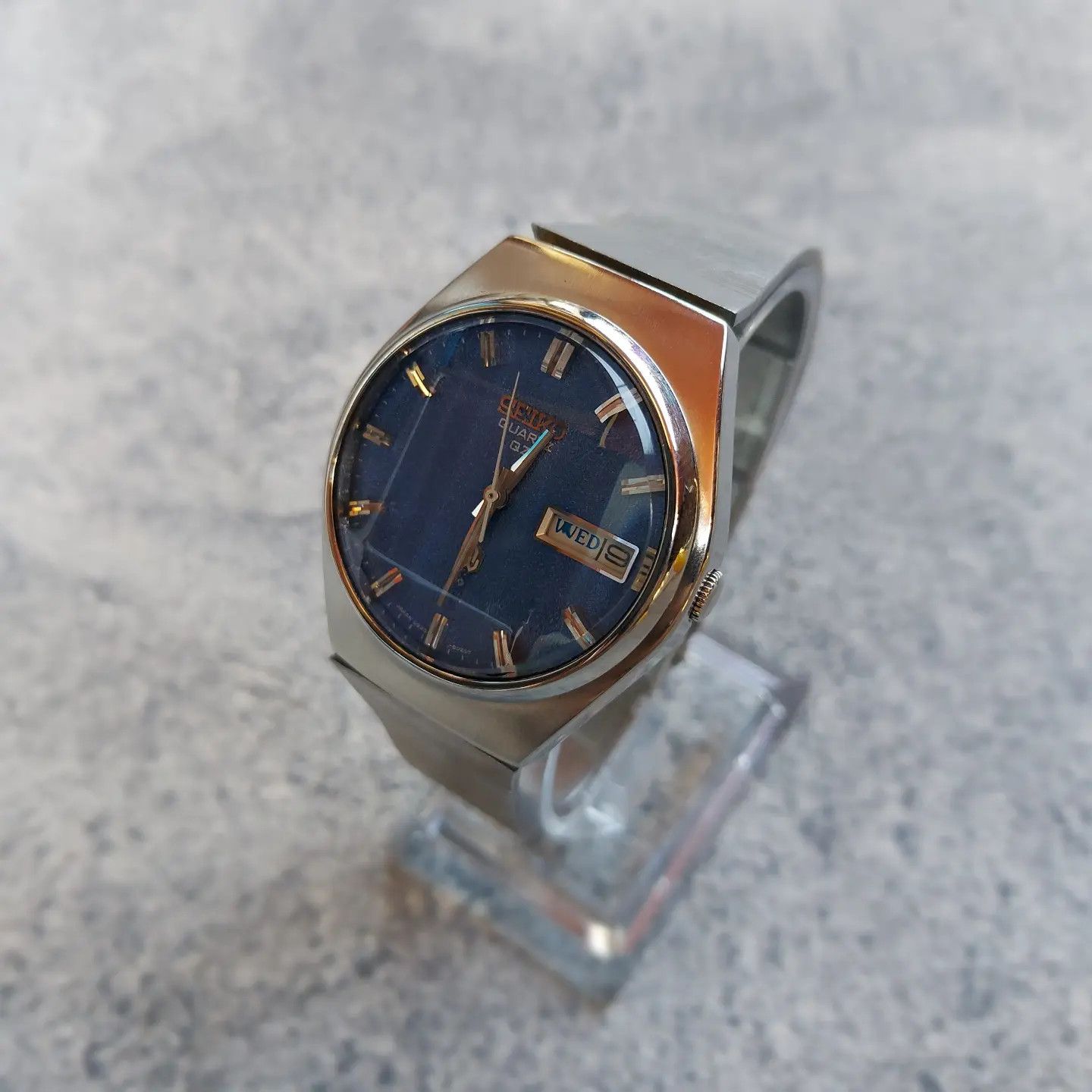 Seiko × Vintage 💥 Vintage 70s Seiko QZ Blue Sand Dial Size ONE SIZE - 3 Thumbnail