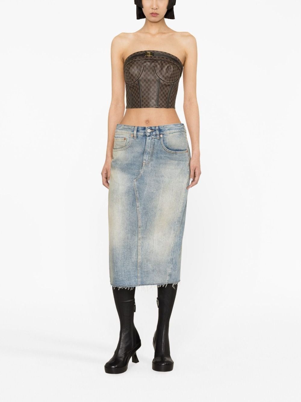 Balmain o1y0625 Bustier in Brown Size M / US 6-8 / IT 42-44 - 2 Thumbnail