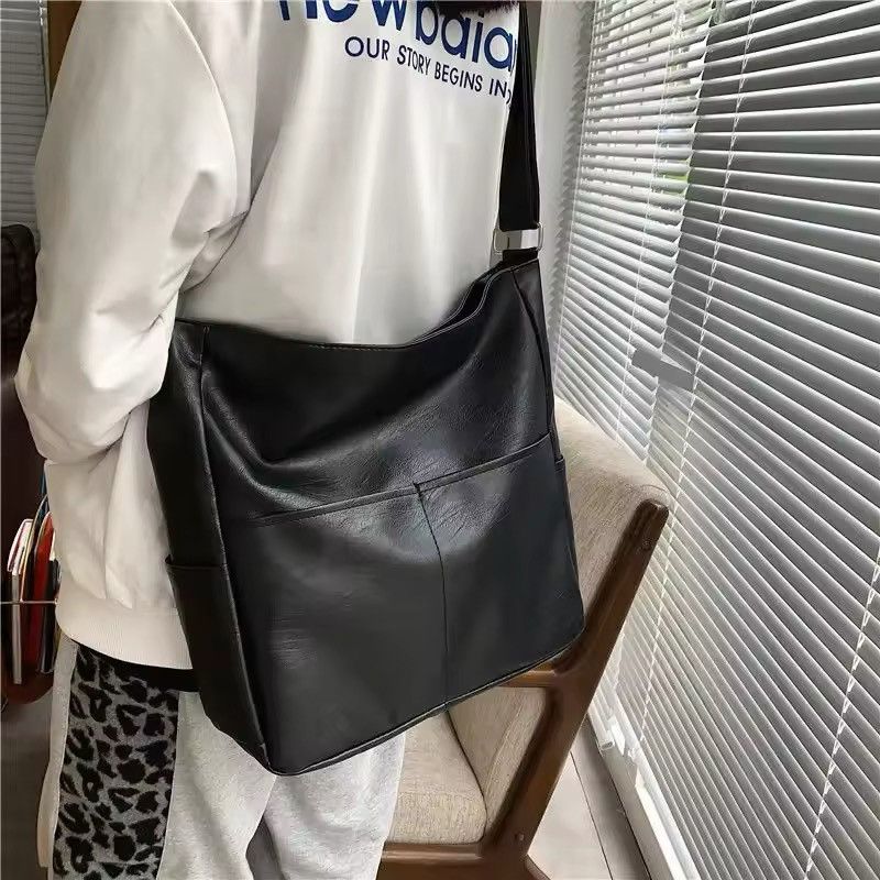 Pu Leather Crossbody Bag Black Candy, Men's