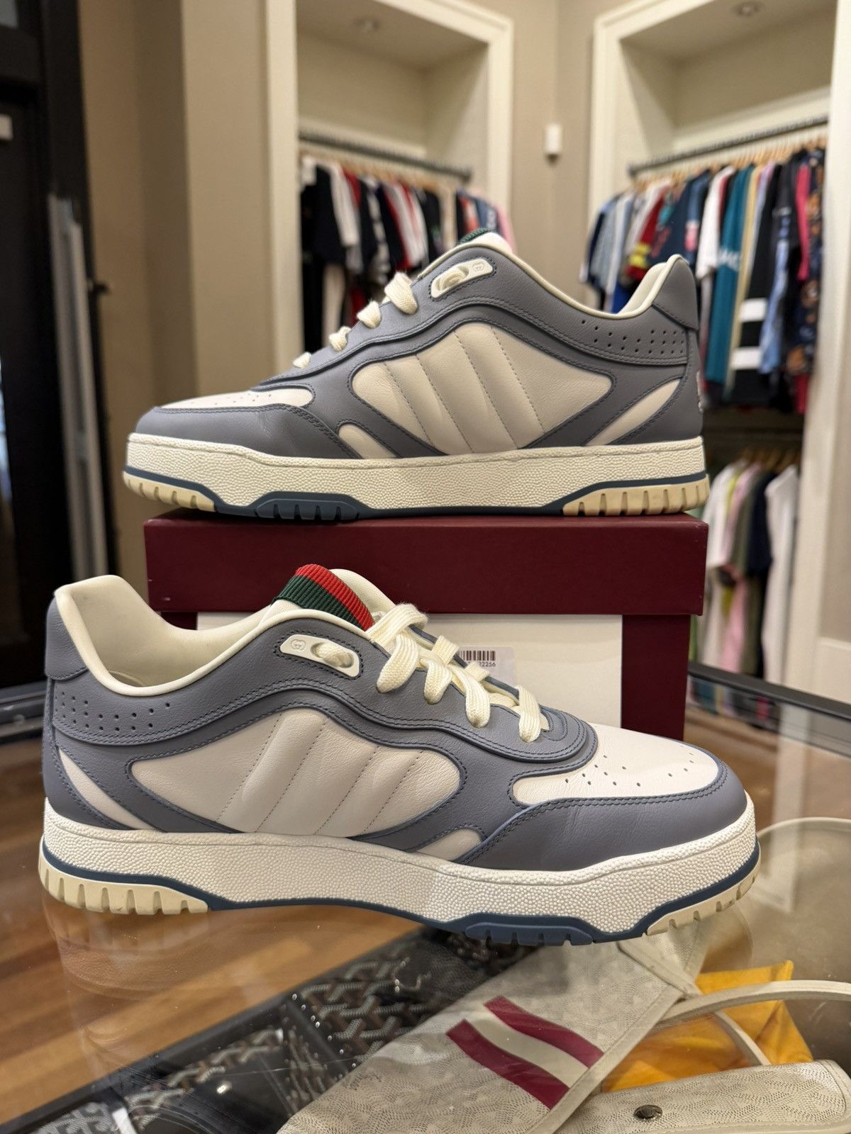 Gucci Gucci Re Web Sneakers - Grey Size US 6.5 / EU 39-40 - 2 Thumbnail