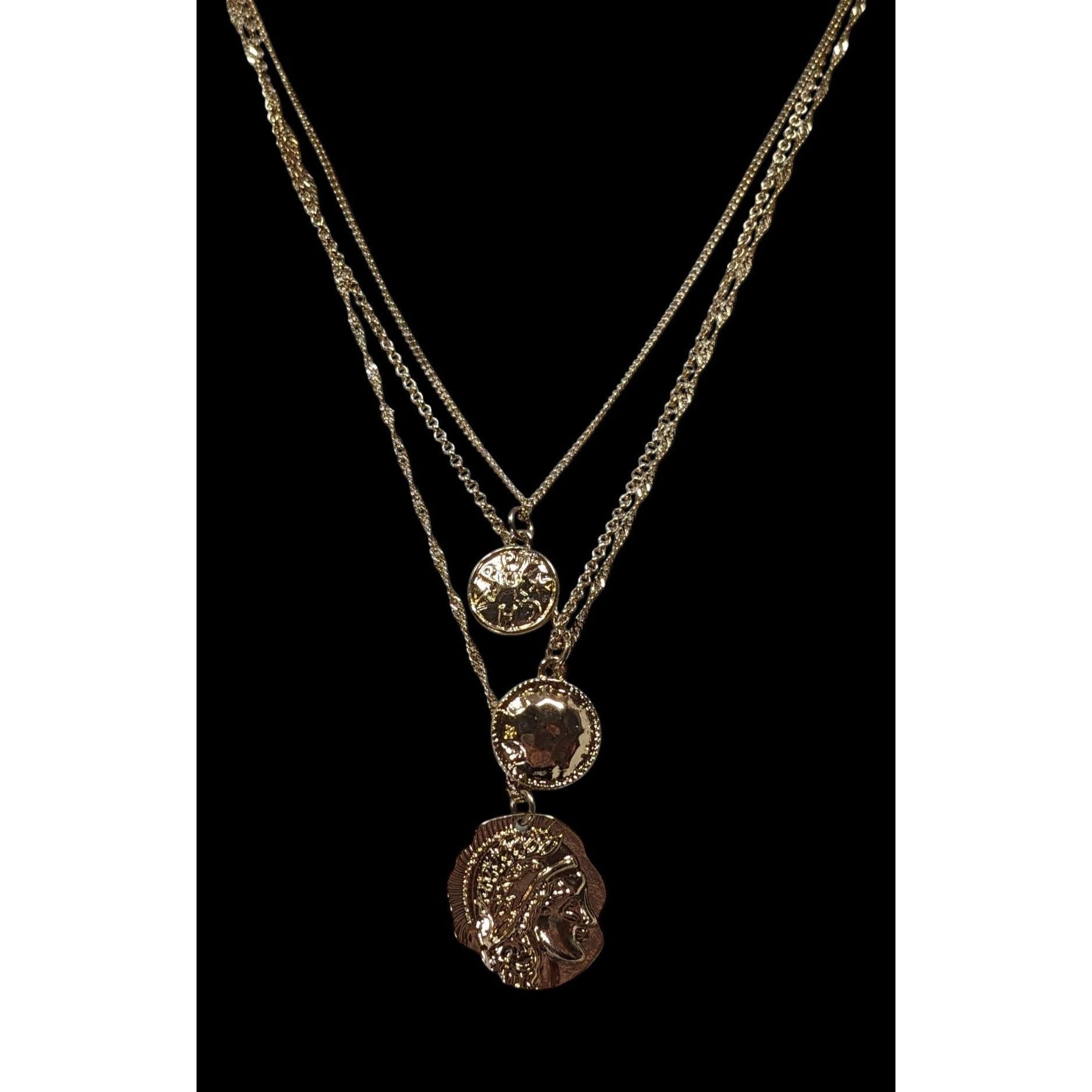 Other Elegant Layered Mini Medallion/Coin Gold Tone Necklace Size ONE SIZE - 2 Thumbnail