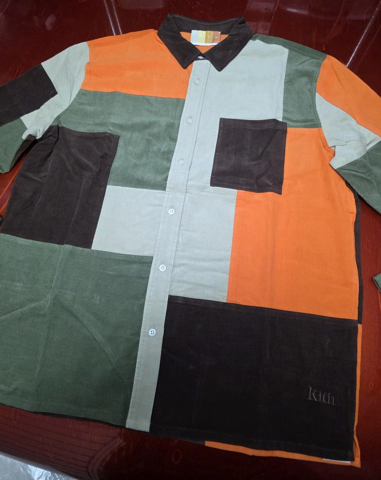 Kith Kith Patchwork Cord Ludlow Shirt in Pimento Orange Large Size US L / EU 52-54 / 3 - 5 Thumbnail