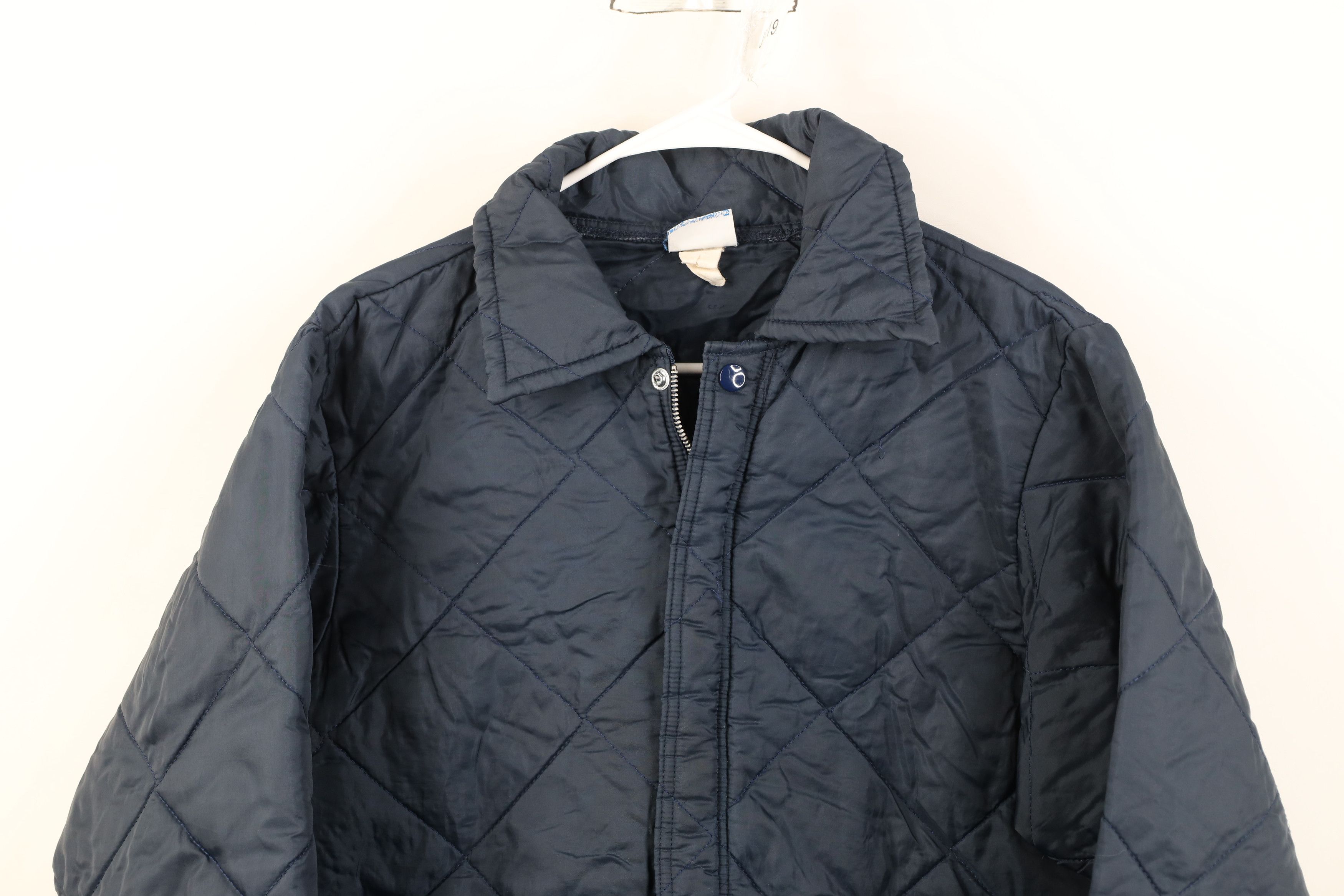 Vintage Vintage 70s Streetwear Quilted Mechanic Workwear Jacket Blue Size US M / EU 48-50 / 2 - 2 Thumbnail