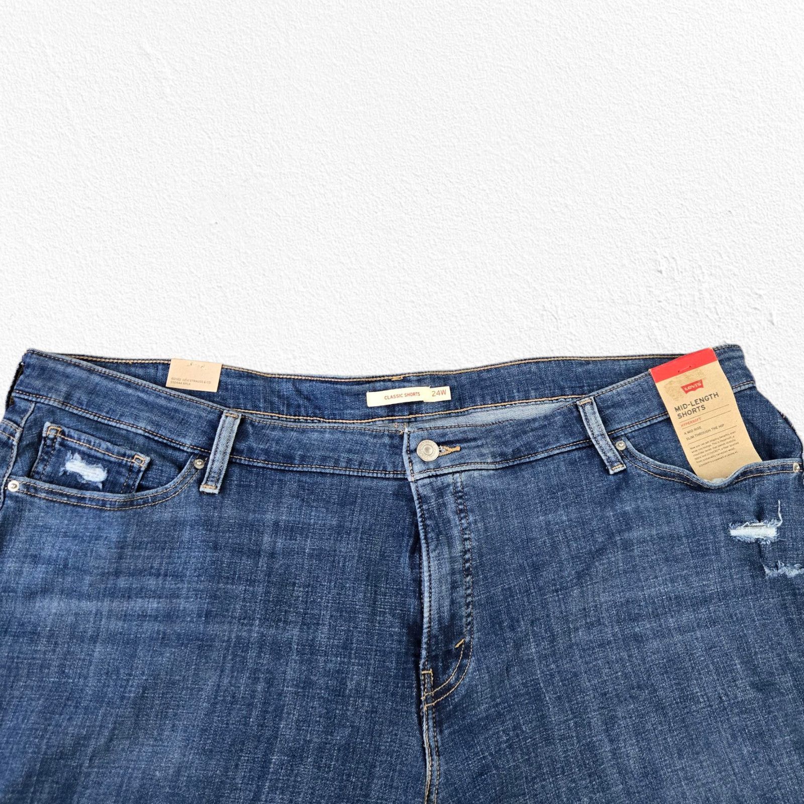 Levi's Levi's Medium Classic Mid-Length Distressed Shorts Size 24W Size 37" - 3 Thumbnail