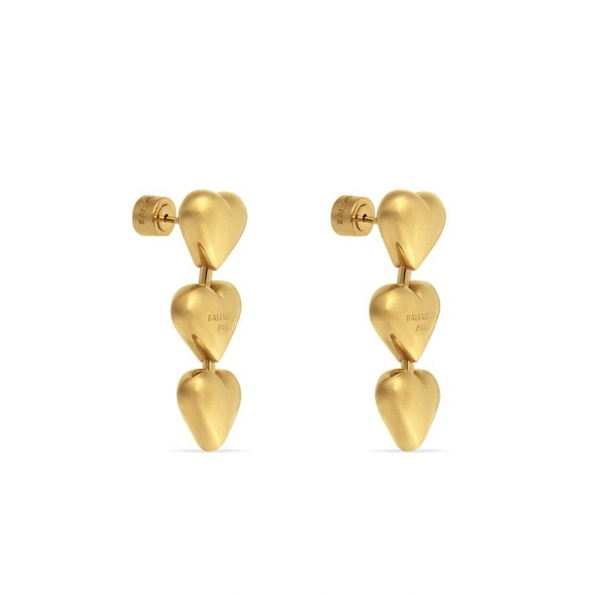 Balenciaga o1bcso1str1125 Size: OS / Heart Earring in Gold Size ONE SIZE - 1 Thumbnail
