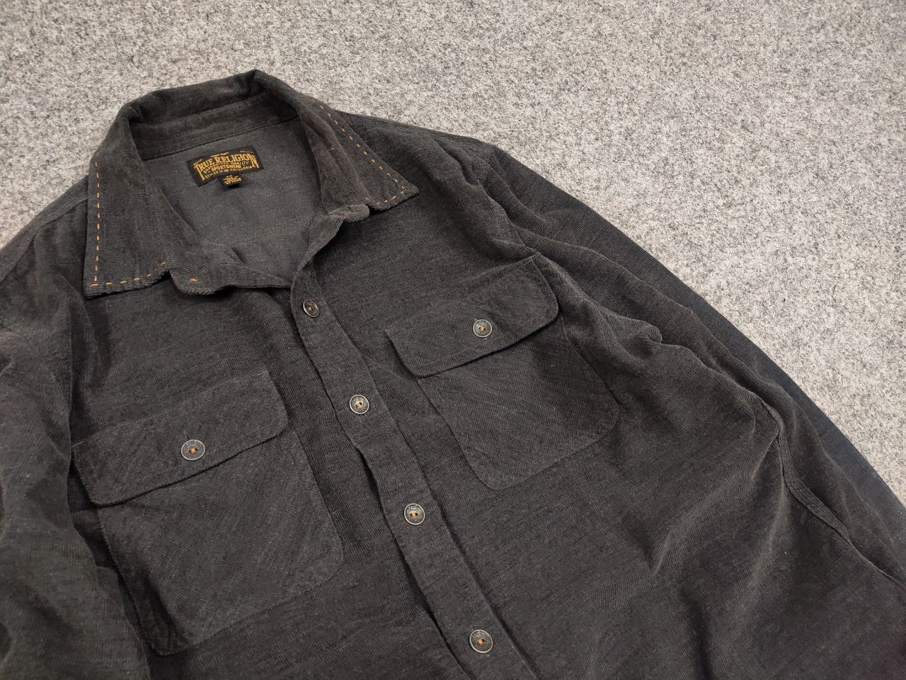 True Religion True Religion Mens Workwear Casual Corduroy Button T Shirt Size US S / EU 44-46 / 1 - 12 Thumbnail