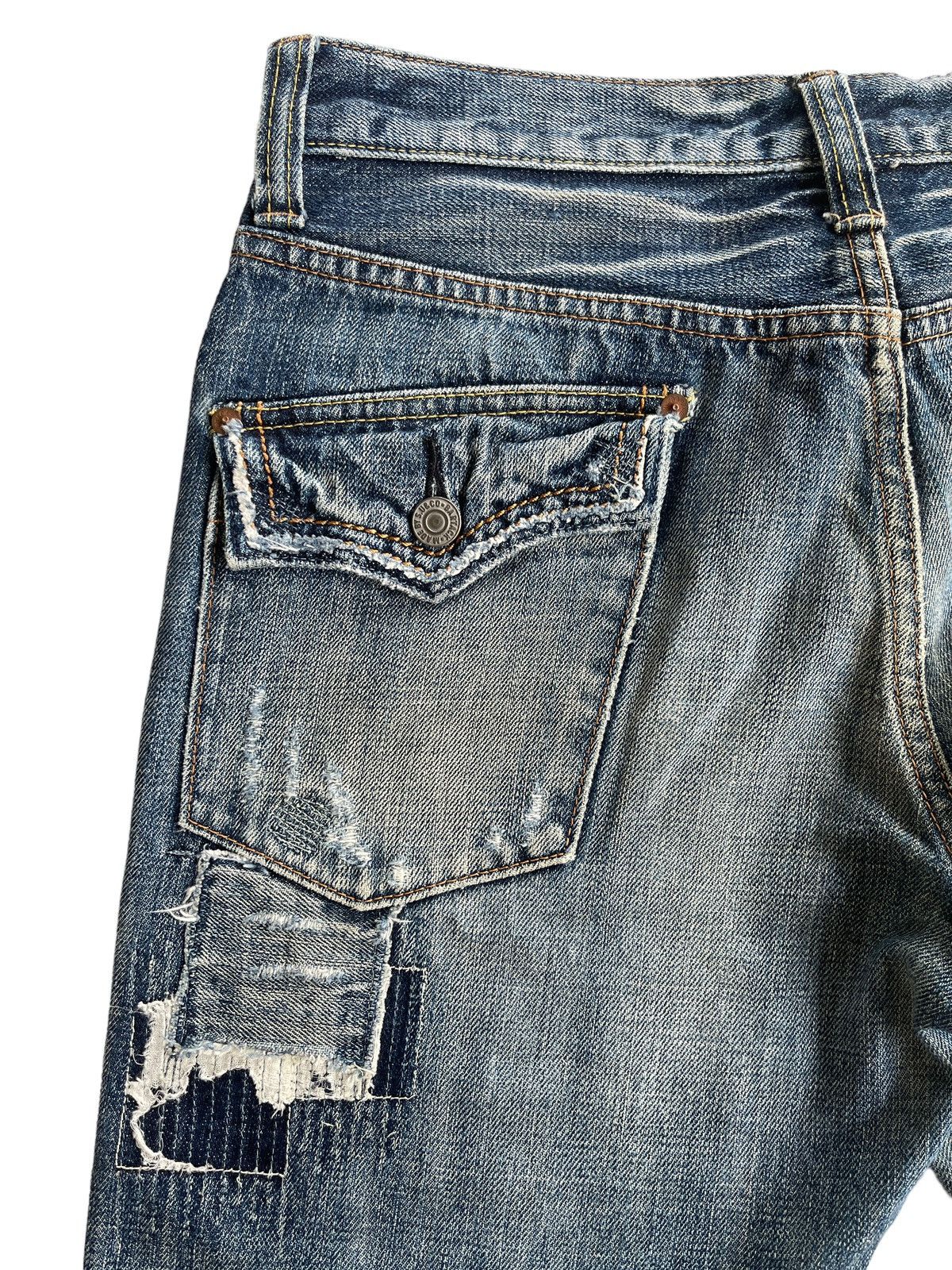 Japanese Brand Bartack Sashiko Boro Patchwork Denim Kapital Japan Size US 31 - 9 Thumbnail