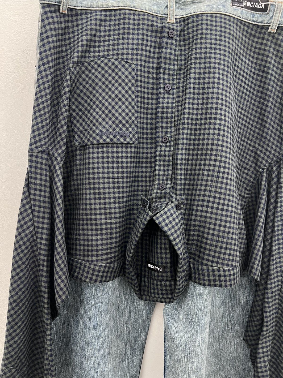 Balenciaga Balenciaga Hybrid Flannel Shirt Jeans Size US 35 - 8 Thumbnail