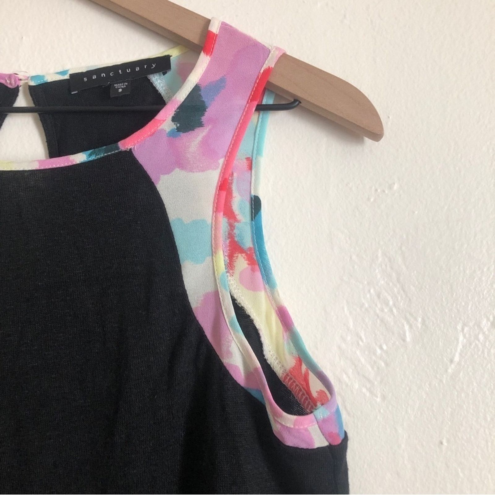 Anthropologie Anthropologie Sanctuary Linen Black Multicolor Tank Top Size S / US 4 / IT 40 - 3 Thumbnail