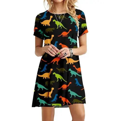 Japanese Brand Vintage Dress Fashion Clothes 3D Dinosaur Size ONE SIZE - 1 Thumbnail