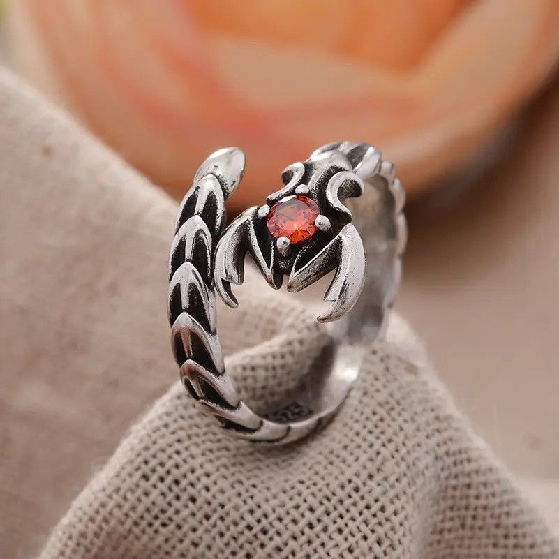 Jewelry Retro Scorpion Crystal Ring Size ONE SIZE - 5 Thumbnail