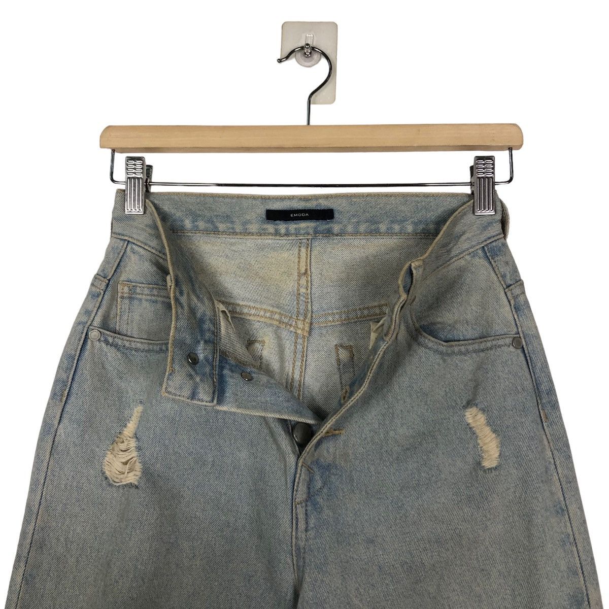 Japanese Brand DISTRESSED DENIM JEANS PUNK DESIGN EMODA JAPAN ISSEY MIYAKE Size US 26 / EU 42 - 18 Thumbnail