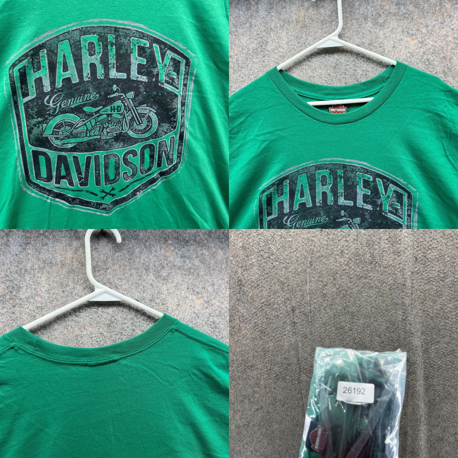 Harley Davidson Harley-Davidson Shirt Men 3XL Green Casual Cotton Motorcycle Biker NEW T-Shirt Adult 3XL Mens Regular Short Sleeve Crew Neck Logo Vintage: No Size US XXL / EU 58 / 5 - 8 Thumbnail