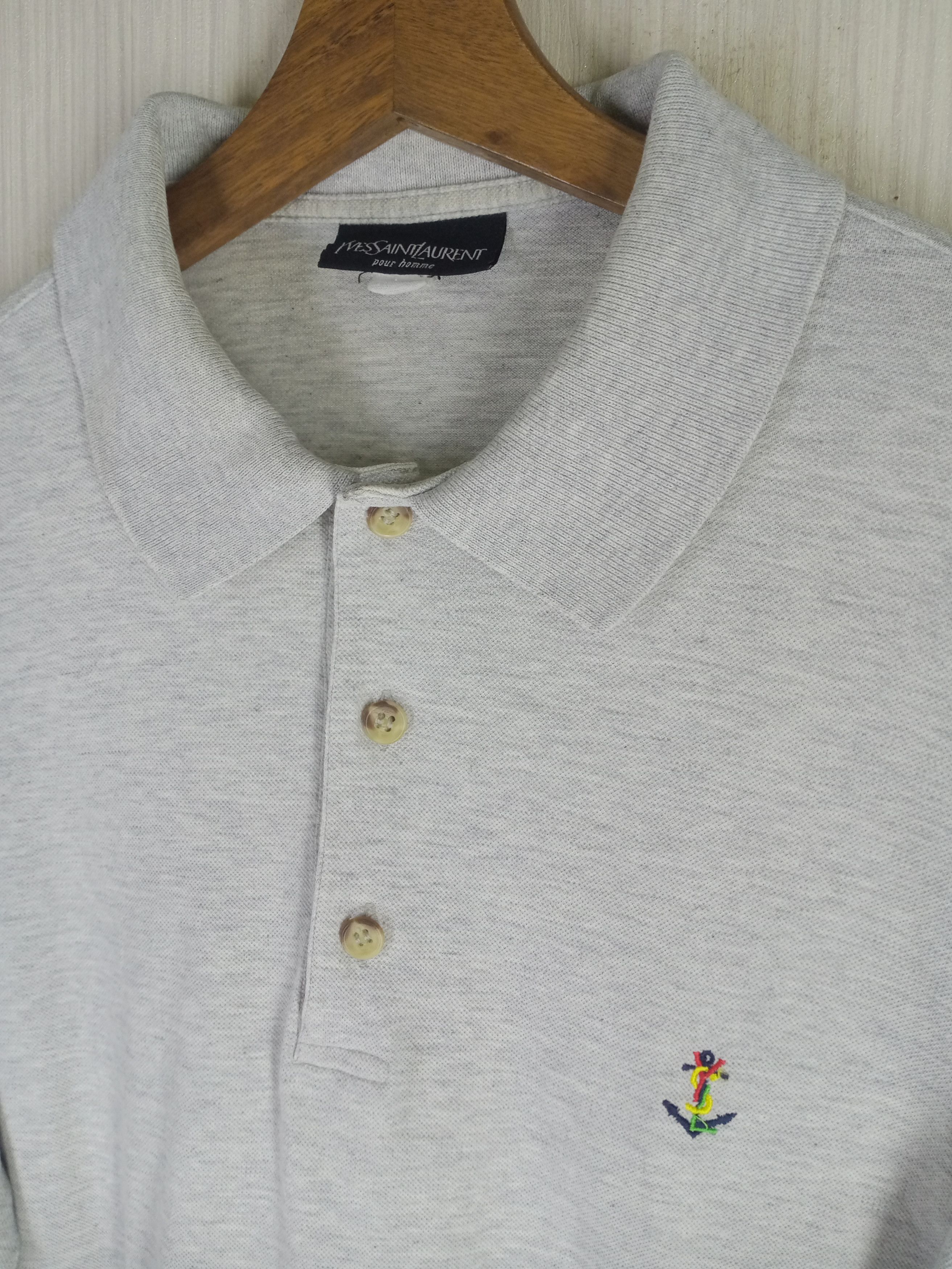Yves Saint Laurent Rare Vintage Yves Saint Laurent Pour Homme Polo Size US L / EU 52-54 / 3 - 2 Thumbnail