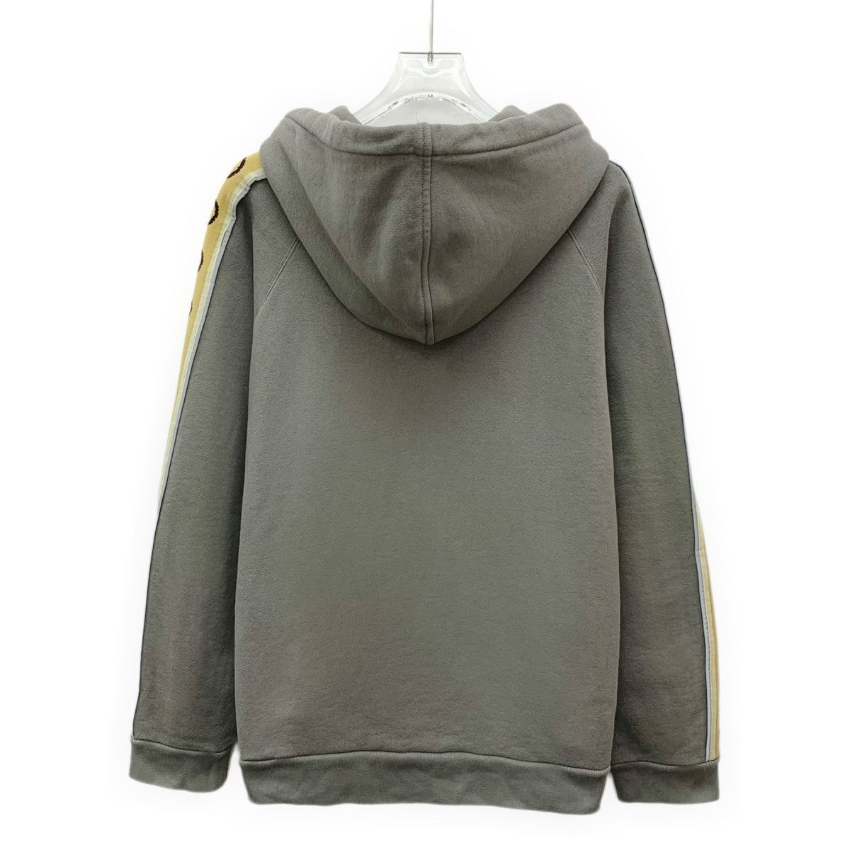 Gucci Gucci Grey-Brown Logo Tape Cotton Hooded Sweatshirt K26WX Size XS / US 0-2 / IT 36-38 - 2 Thumbnail