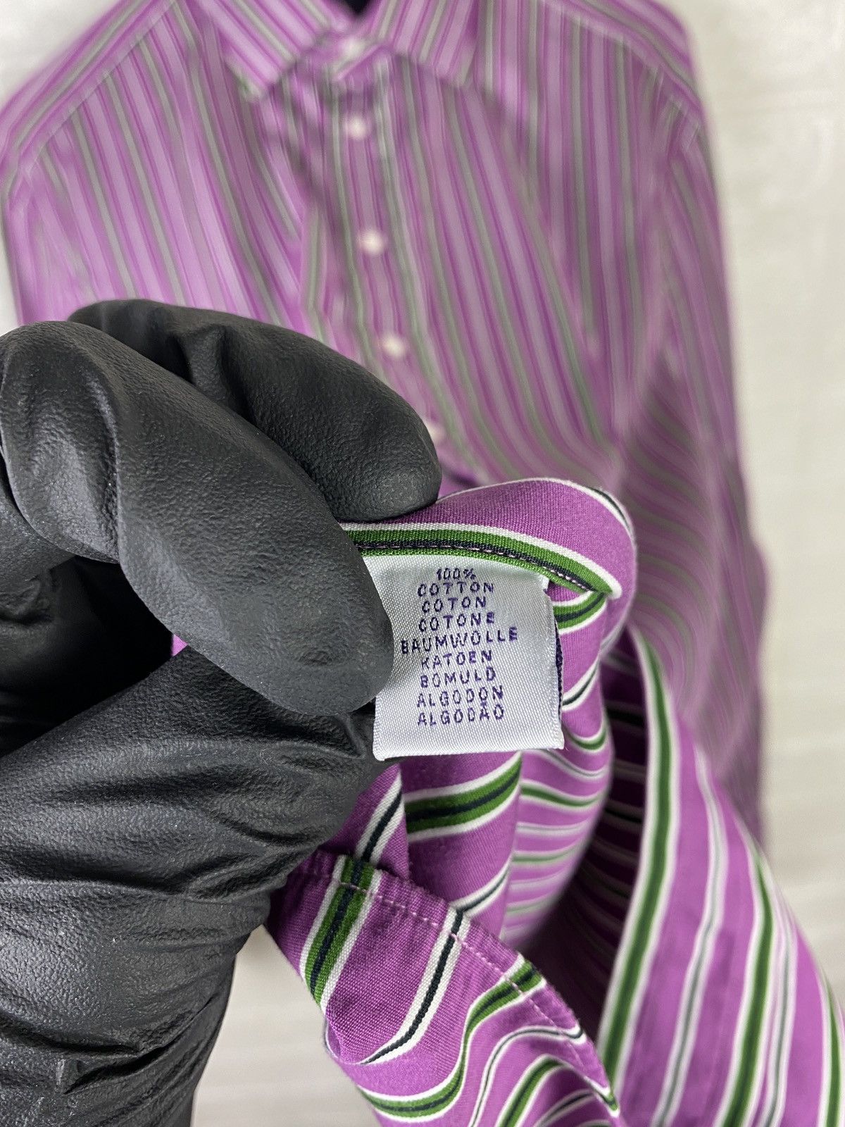 Polo Ralph Lauren × Ralph Lauren Purple Label Ralph Lauren Purple Label Dress Shirt Purple Striped French Size US XL / EU 56 / 4 - 14 Thumbnail