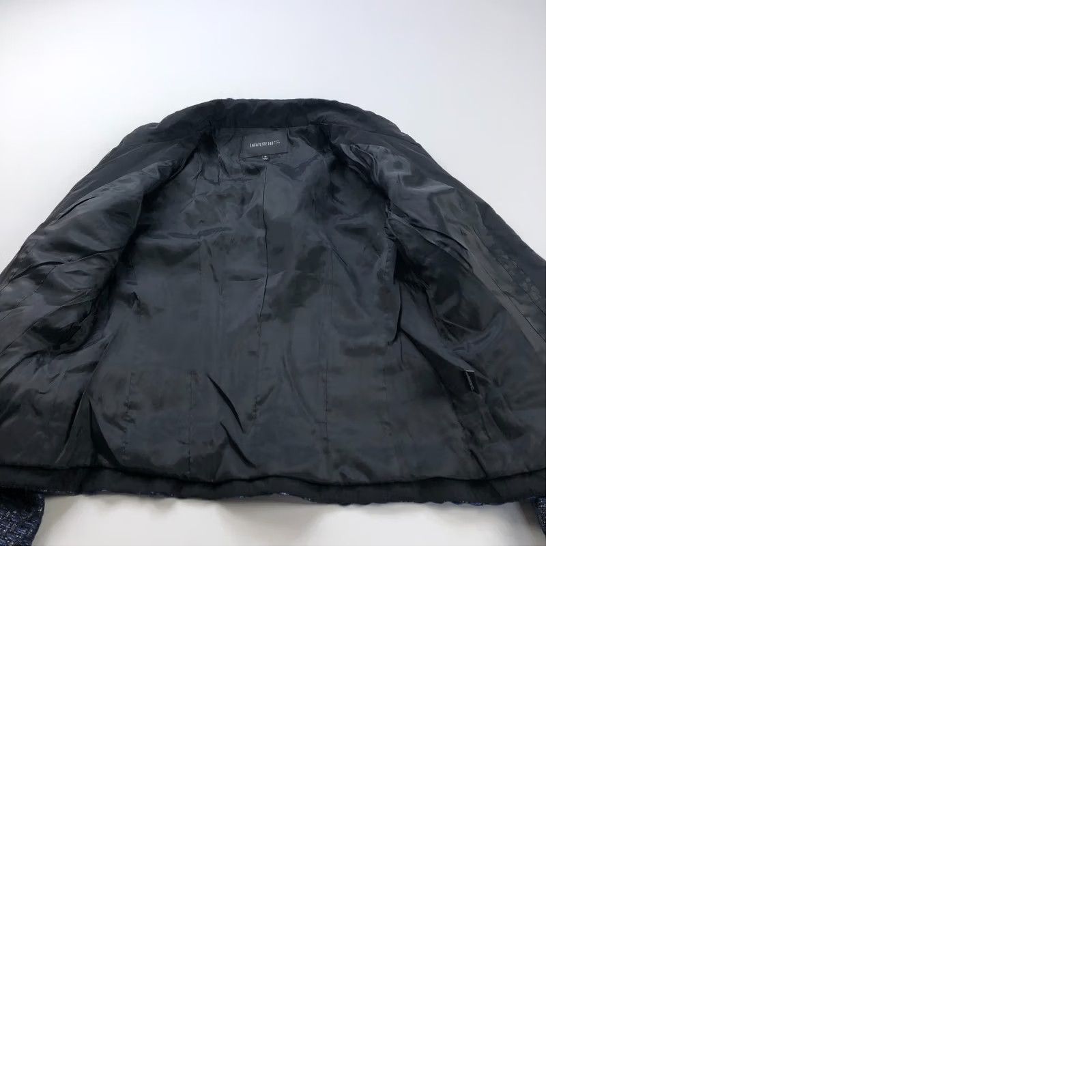 Vintage Lafayette 148 New York Blazer Jacket Wool Blend Metallic Blue 10 Womens MINT Size L / US 10 / IT 46 - 9 Thumbnail