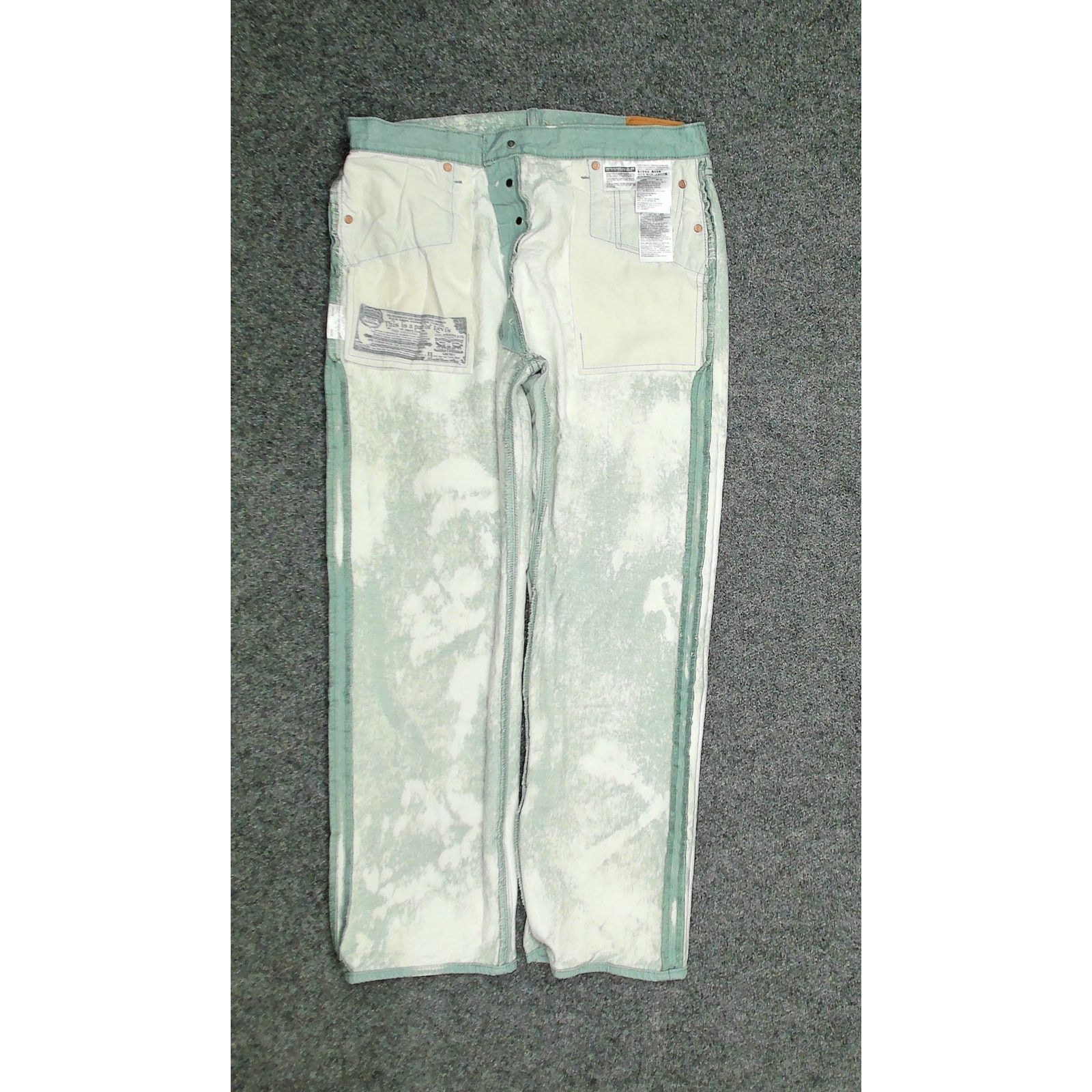 Levi's Custom 1-of-1 Bleached Mint Levi's 501 White Oak Cone Denim Size US 35 - 6 Thumbnail