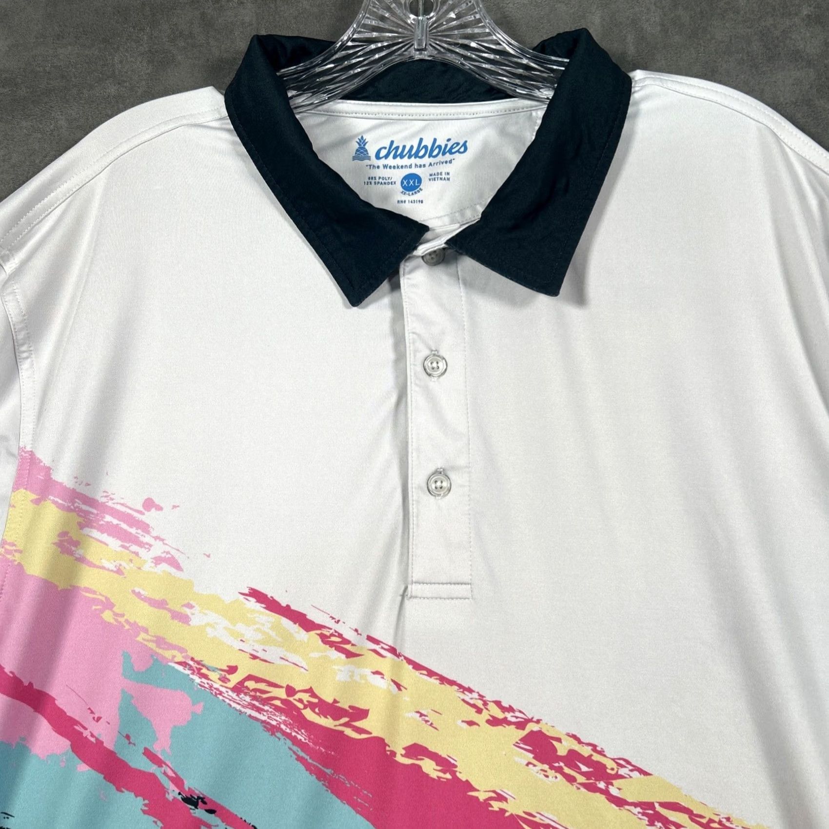 Chubbies Chubbies Polo Shirt Mens XXL Retro Golf Performance Stretch Multicolor 80s Size US XXL / EU 58 / 5 - 2 Thumbnail
