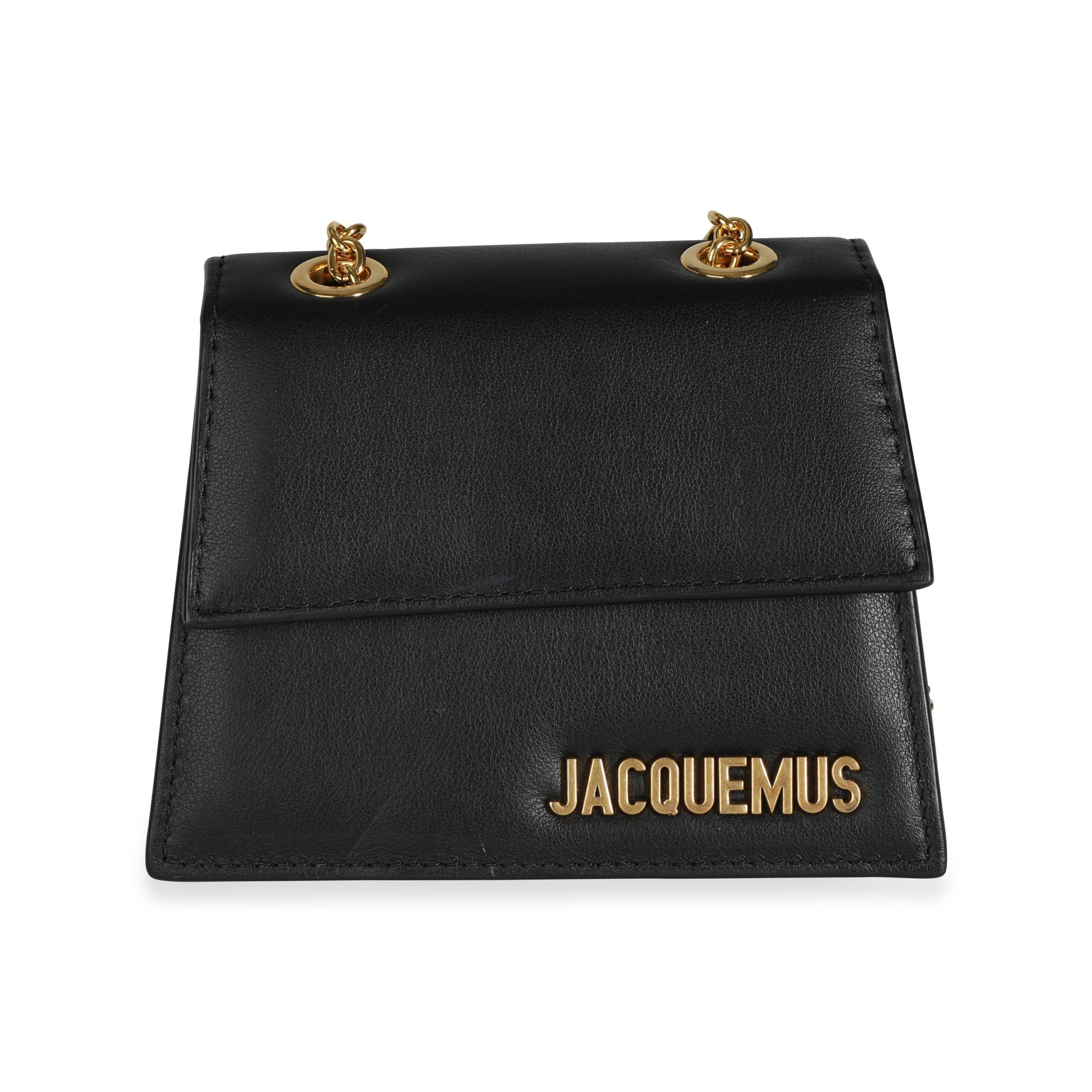 image of Jacquemus Black Leather Le Piccolo Bag, Women's